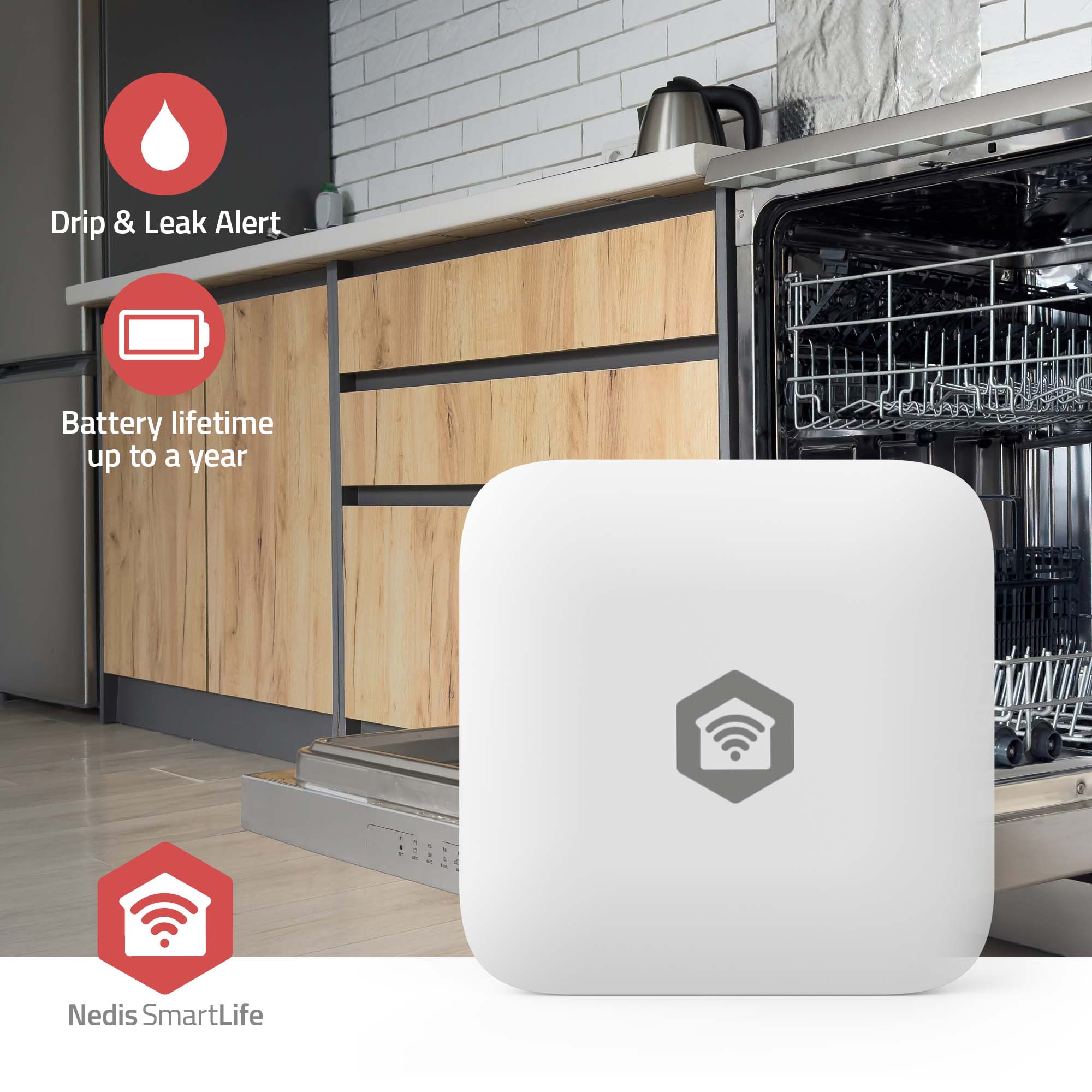 NEDIS Wassermelder SmartLife, weiß