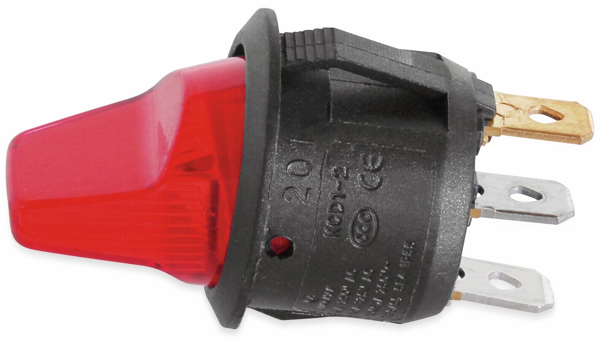 KFZ-Kippschalter, 12 V/6 A, Rot, beleuchtet