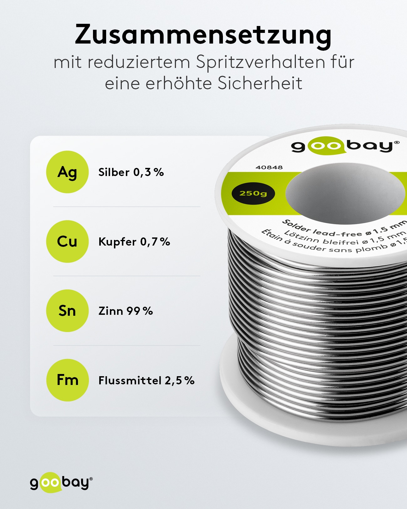 GOOBAY Lötzinn Essential, 250 g, Ø 1,5 mm GOOBAY Lötzinn Essential, 250 g, Ø 1,5 mm