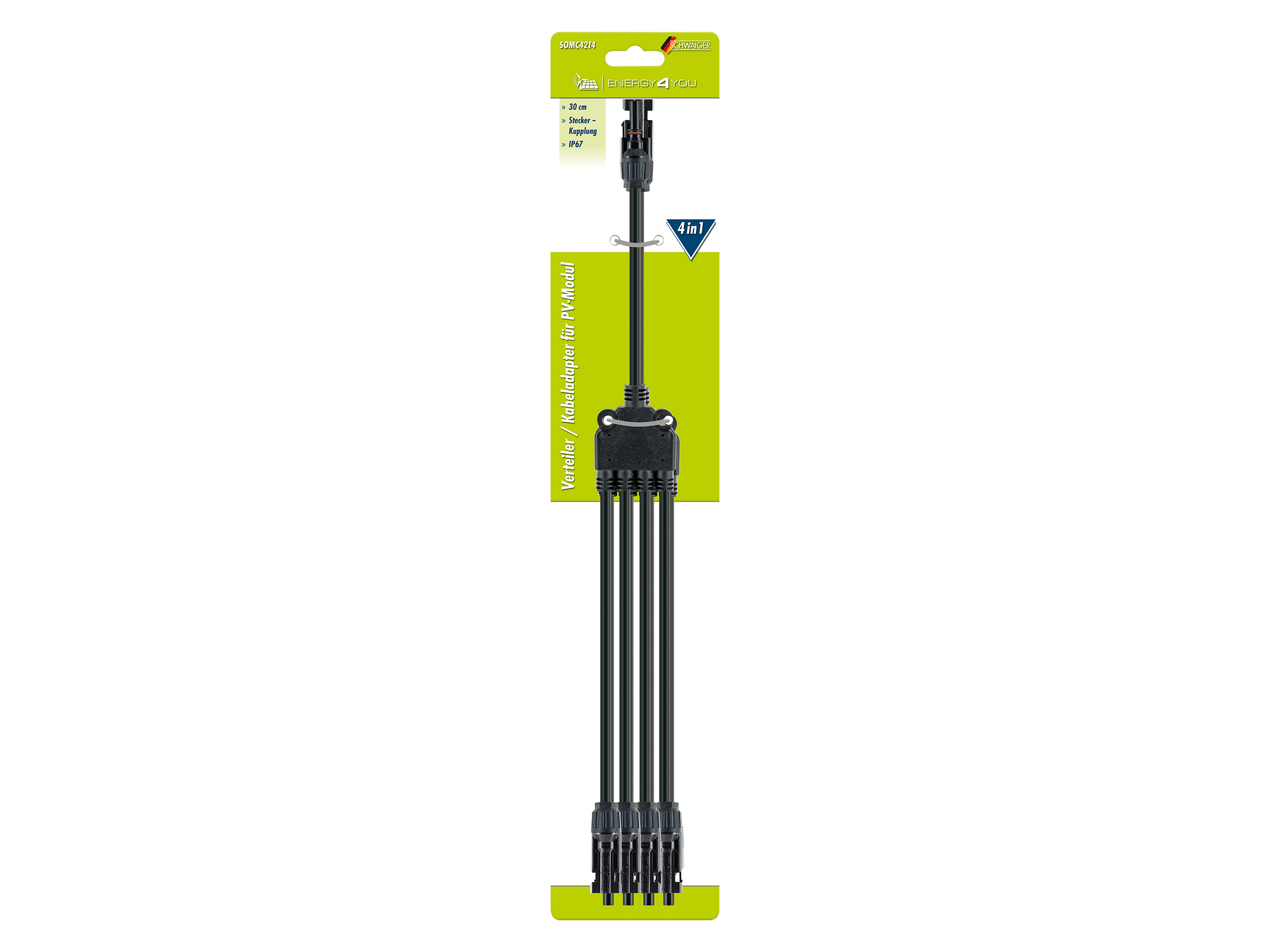 SCHWAIGER Solar Verteiler/Kabeladapter 4in1, SOMC4214, 35 cm