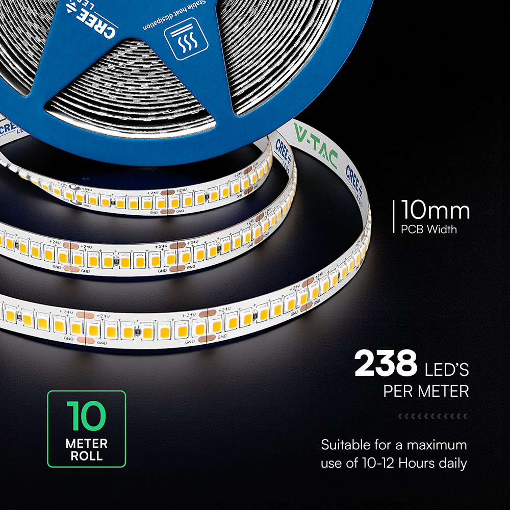 V-TAC LED-Stripe VT-2126016, 180W, EEK: E, 21500lm, 6500K, 120°, 24V, 10m