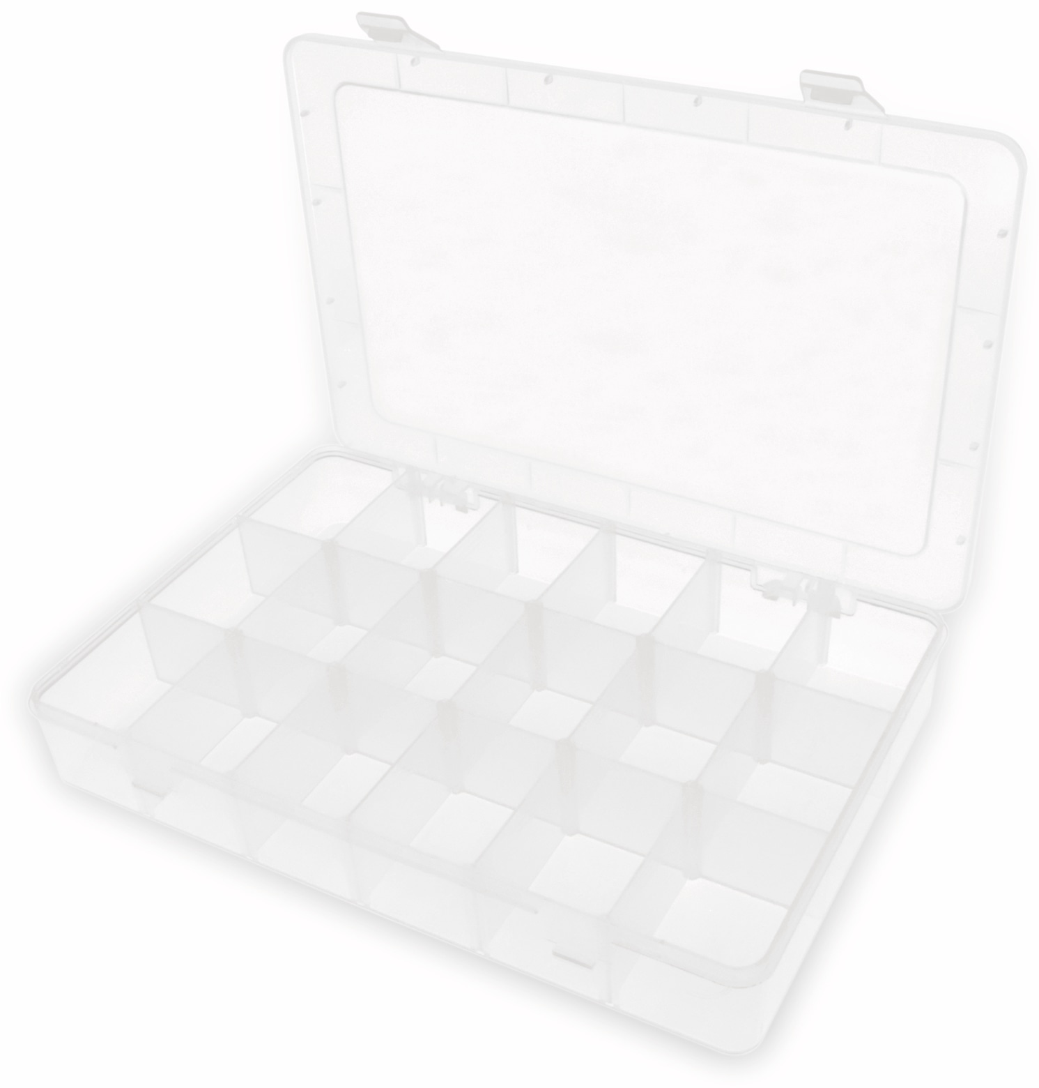 Sortimentsbox, 275x182x43, 18 Fächer, PP, transparent Sortimentsbox, 275x182x43, 18 Fächer, PP, transparent