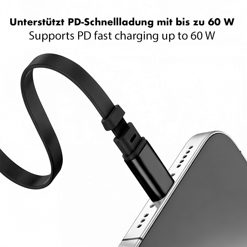 LOGILINK USB2.0 Kabel CU0500 USB-C M/USB-C M 60W 1m schwarz ausziehbar