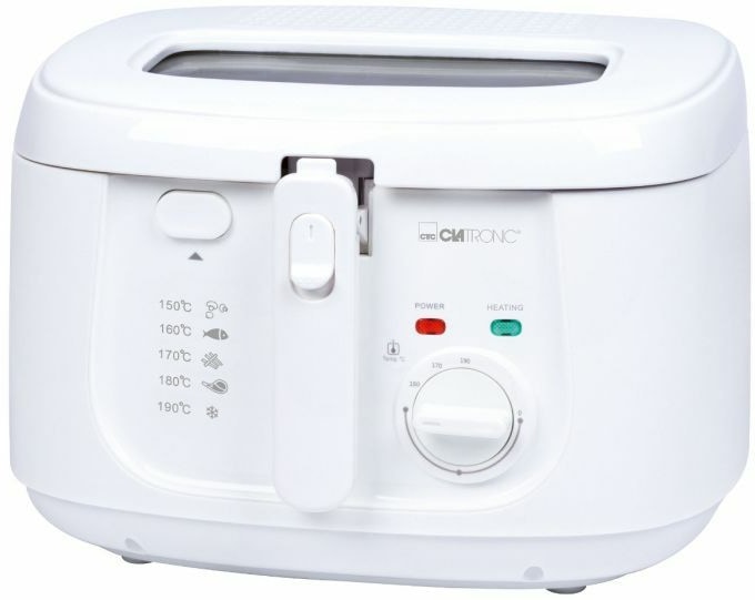 CLATRONIC Fritteuse 2,5L (Öl) FR 3771, antihaftbeschichtet, Cool Toch, 1800W, weiß