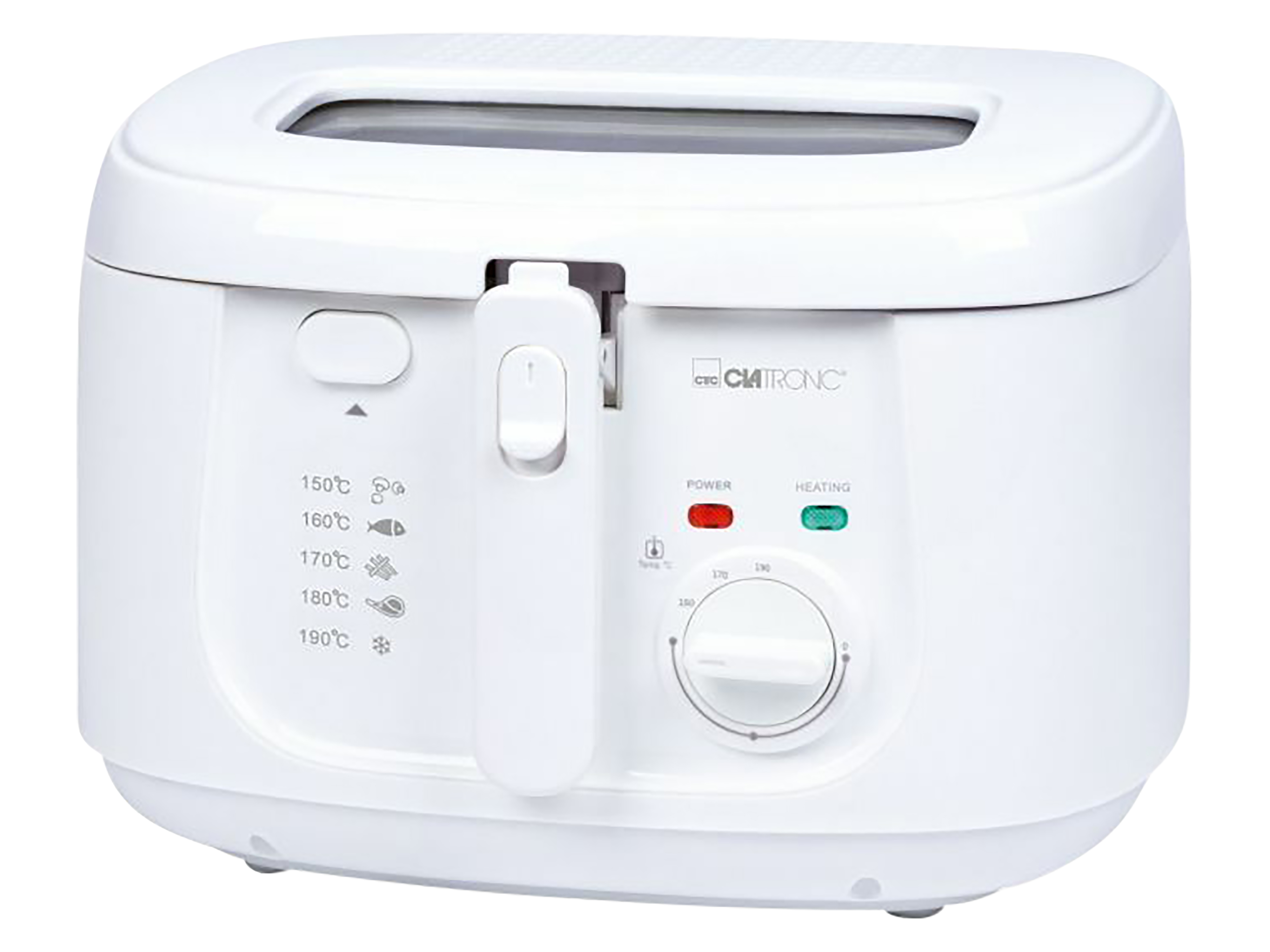 CLATRONIC Fritteuse 2,5L (Öl) FR 3771, antihaftbeschichtet, Cool Toch, 1800W, weiß