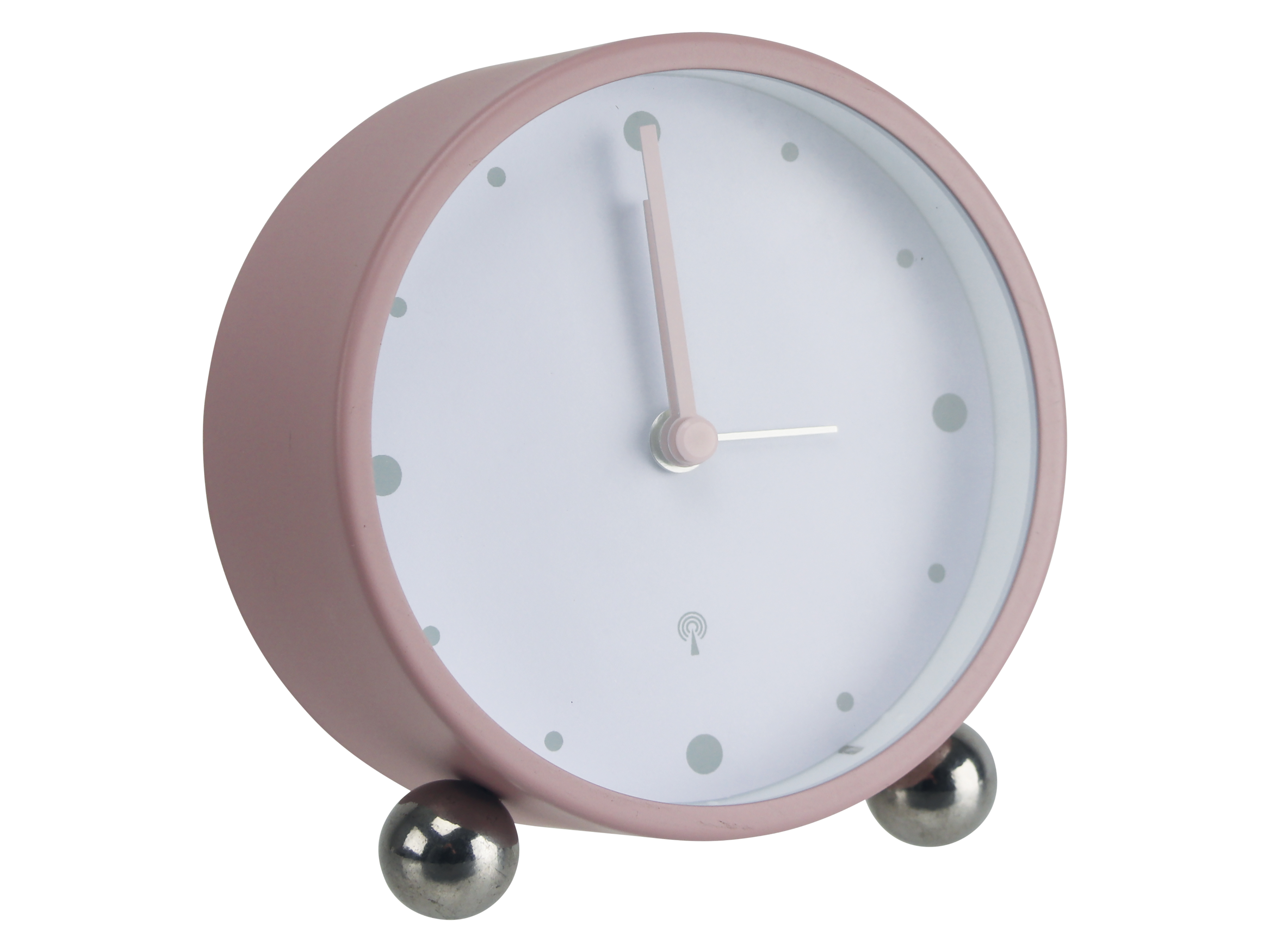 Analoge Funkuhr, Vintage Stil, rosa/weiß