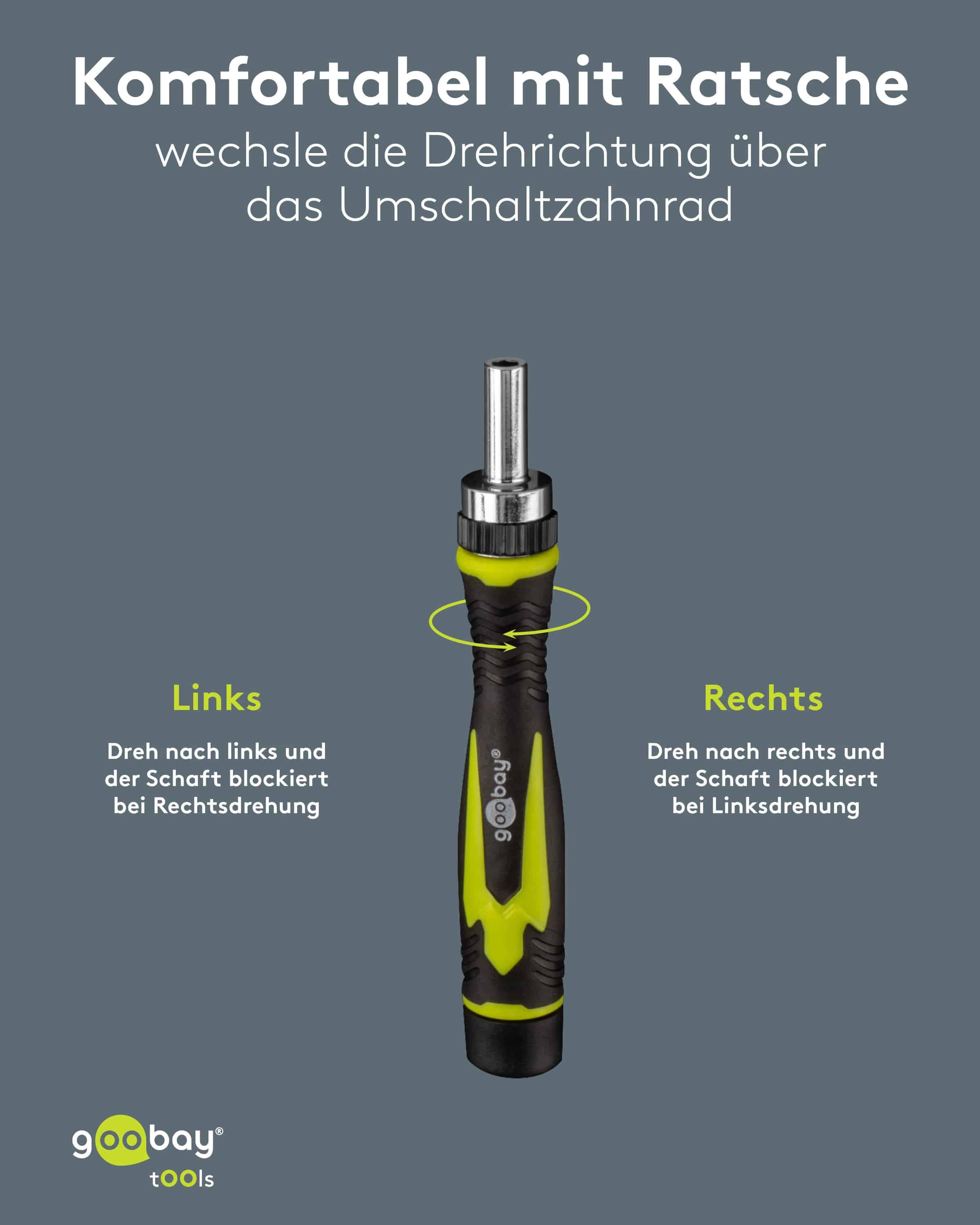 GOOBAY TOOLS Schraubendreher-Set, 77840, mit 26-tlg. Bitsatz