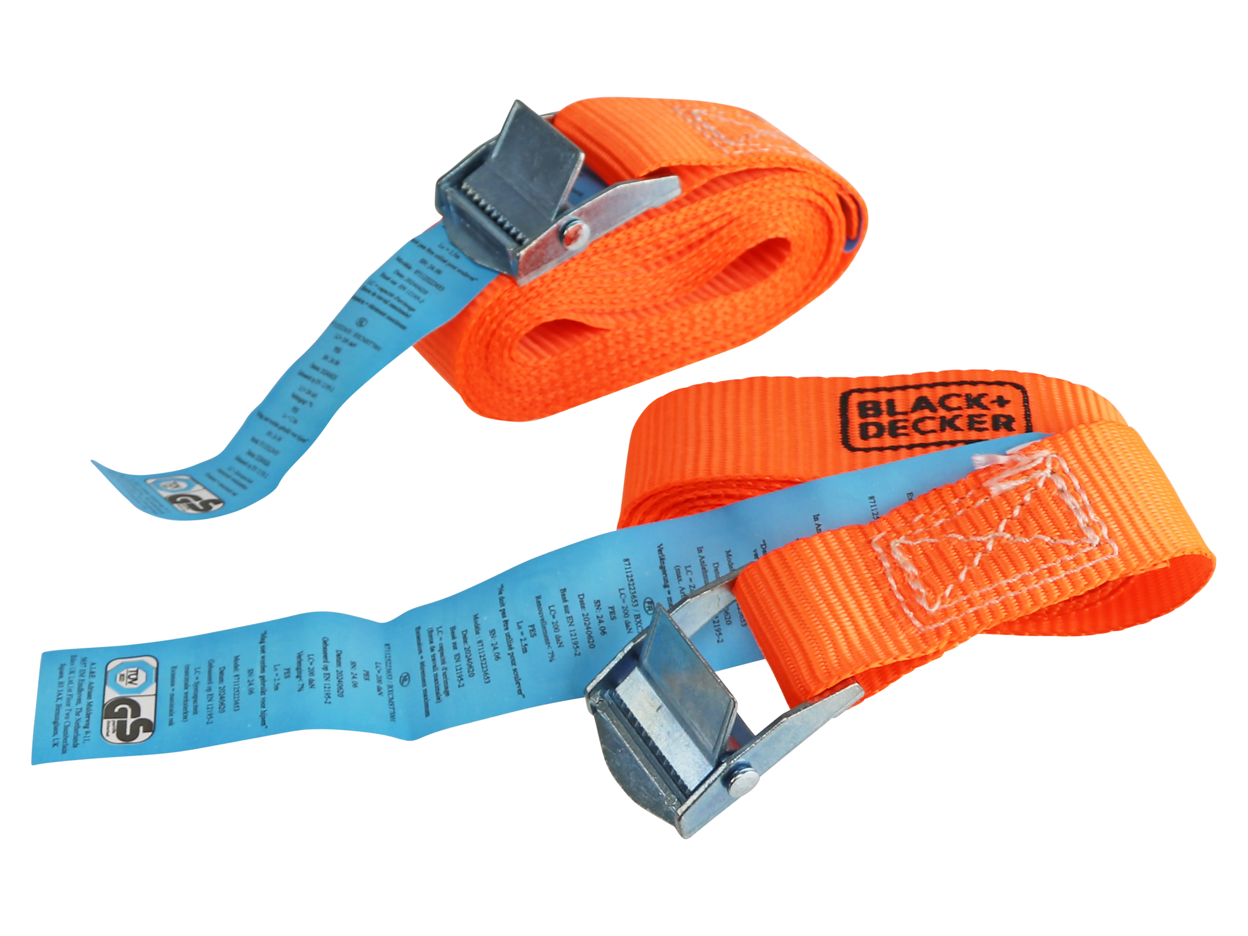 BLACK & DECKER Spanngurte-Satz, 25x2500 mm, 2 Stück BLACK & DECKER Spanngurte-Satz, 25x2500 mm, 2 Stück