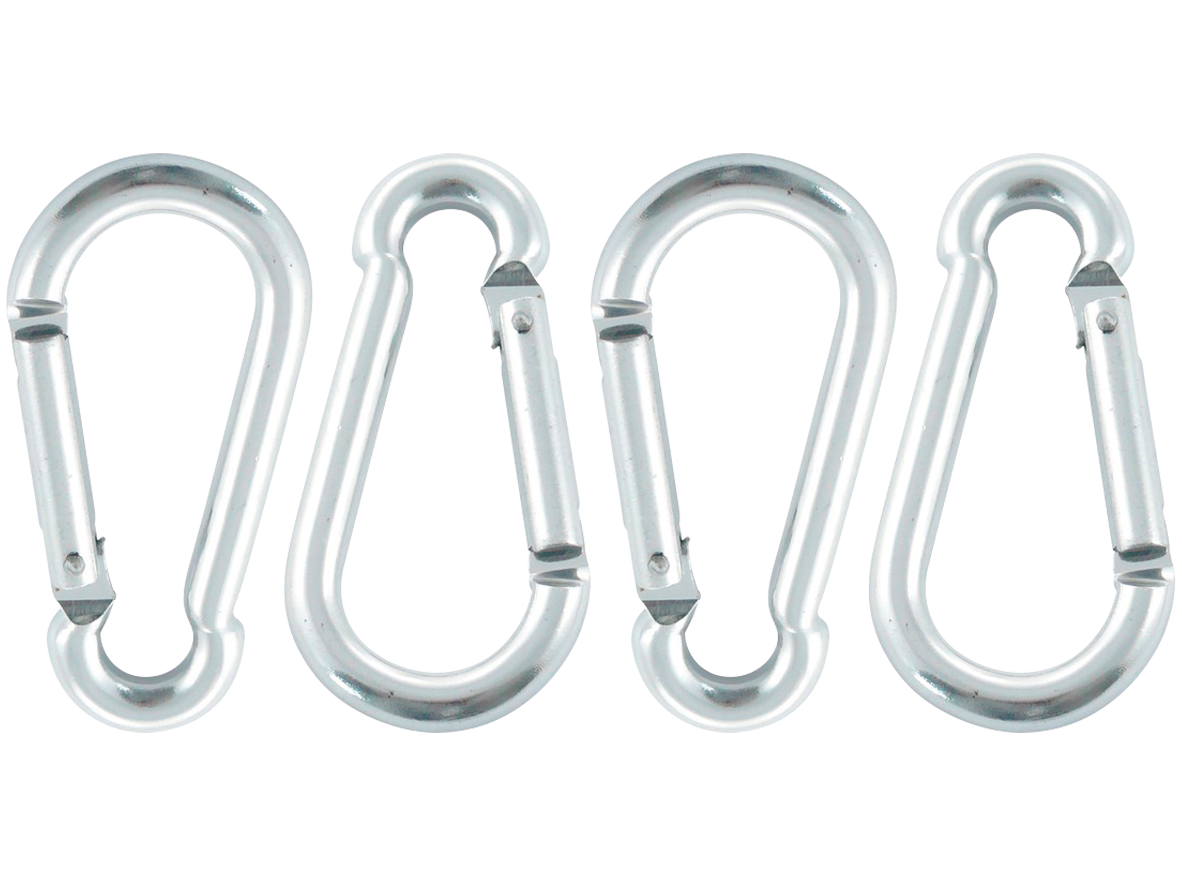MARINETECH Karabinerhaken, Aluminium, silber, 6x60 mm, 4 Stück MARINETECH Karabinerhaken, Aluminium, silber, 6x60 mm, 4 Stück