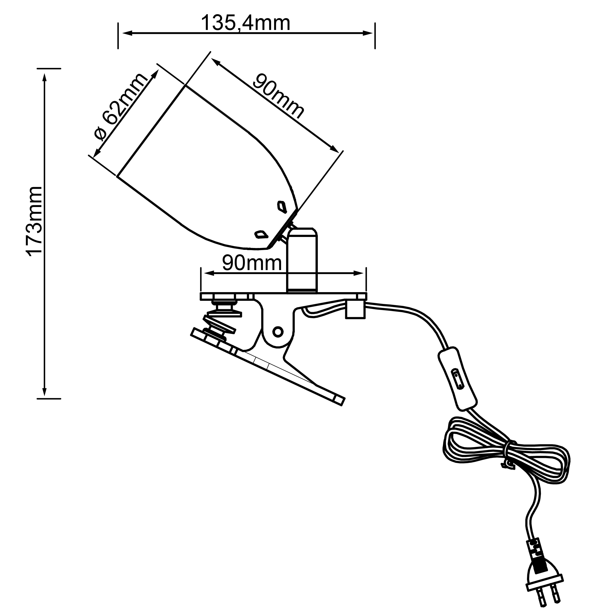BRILLIANT LED-Klemmleuchte Leo, 3 W, 250 lm, 3000 K, weiß