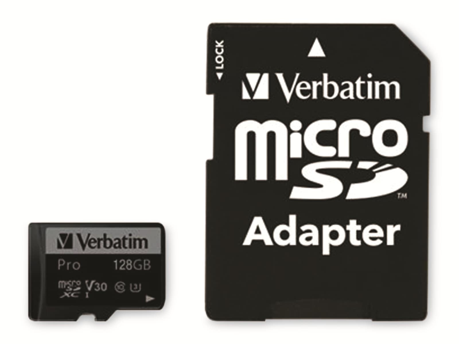 VERBATIM MicroSD-Card Pro, U3, 4K, 128 GB