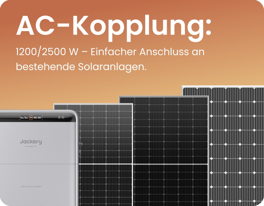 Balkonkraftwerk JACKERY SolarVault 3 Pro und Erweiterungsakku JACKERY JA BP2500