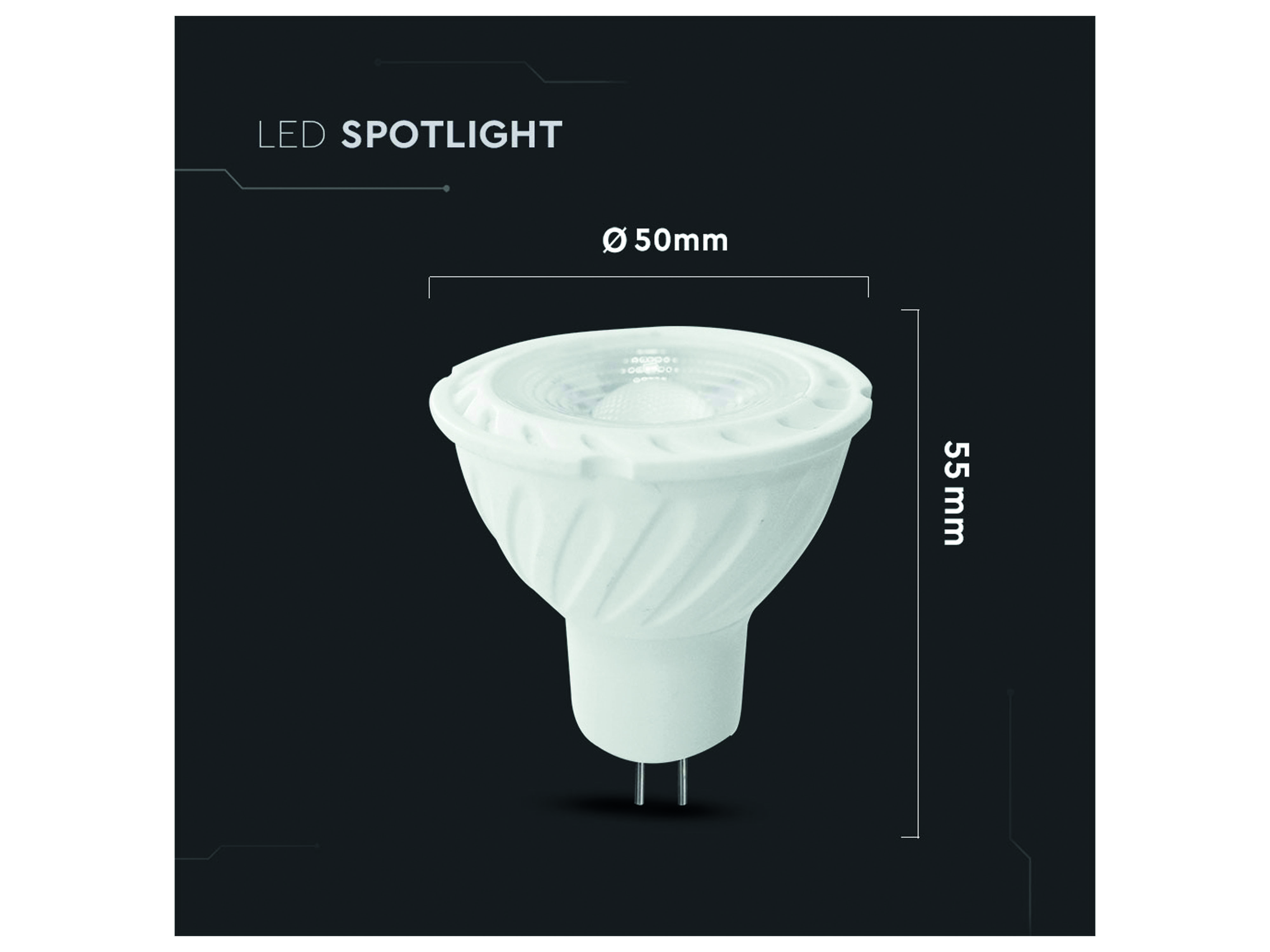 V-TAC LED-Lampe VT-257 (204), GU5,3, EEK: G, 6,5 W, 450 lm, 4000 K V-TAC LED-Lampe VT-257 (204), GU5,3, EEK: G, 6,5 W, 450 lm, 4000 K
