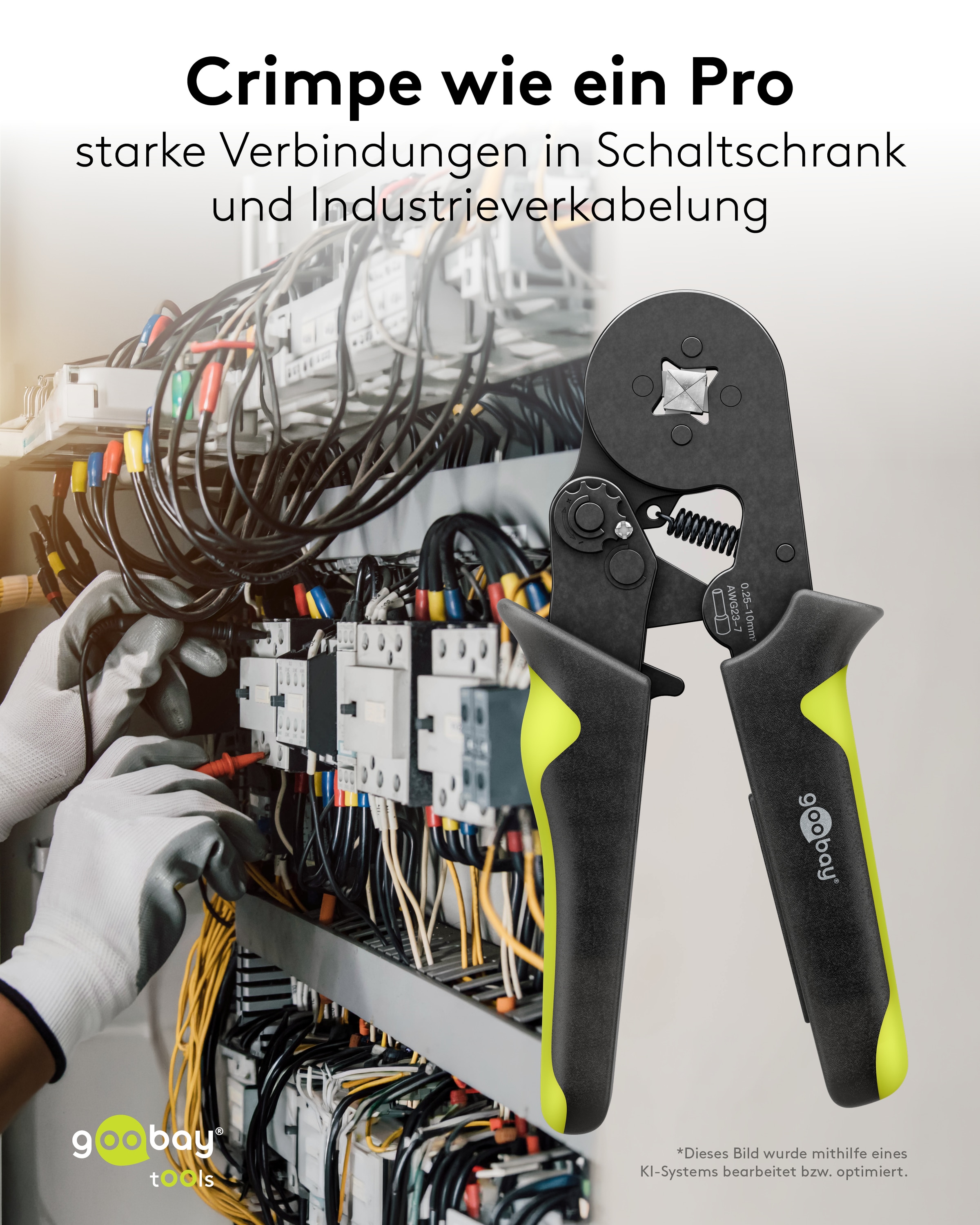 GOOBAY TOOLS Vierkant-Crimpzange für Aderendhülsen