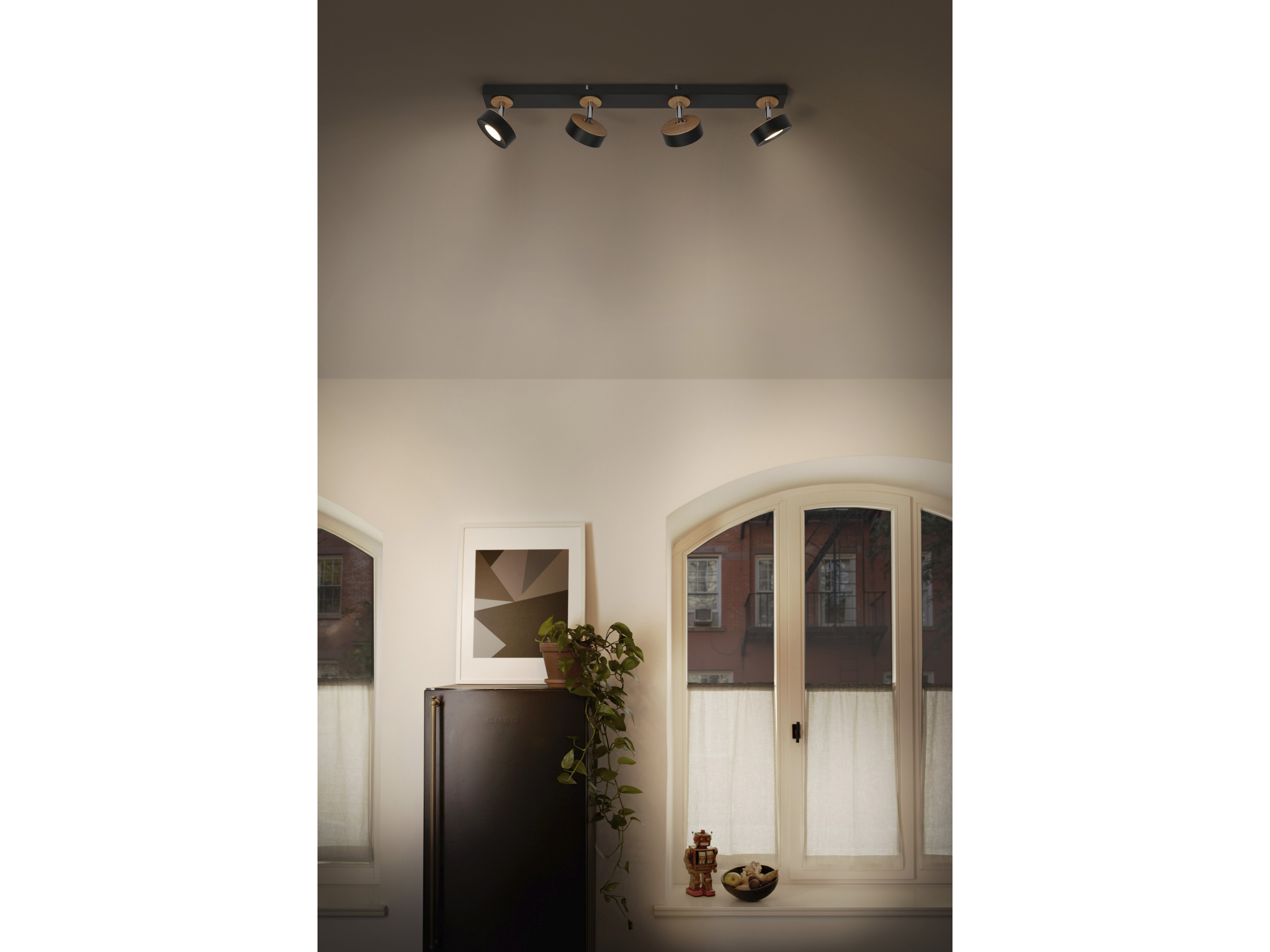 OSRAM Deckenanbau-Leuchte, E14, 8,4 W, 2700 K, 750 lm, IP20, goldenes Wabengitter, dimmbar