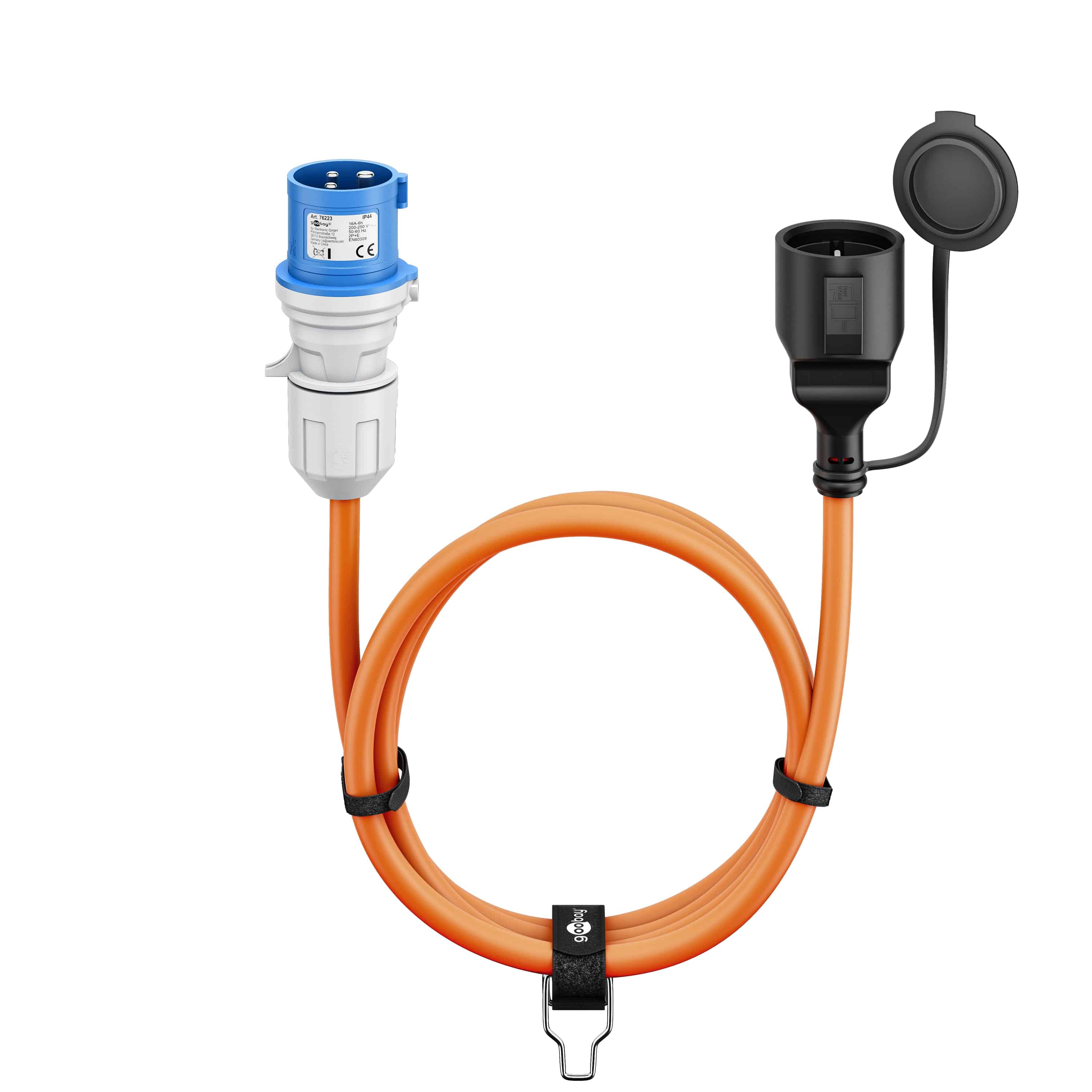 GOOBAY CEE-Adapterkabel 76224, 5 m, Stecker zu Schutzkontakt Kupplung 