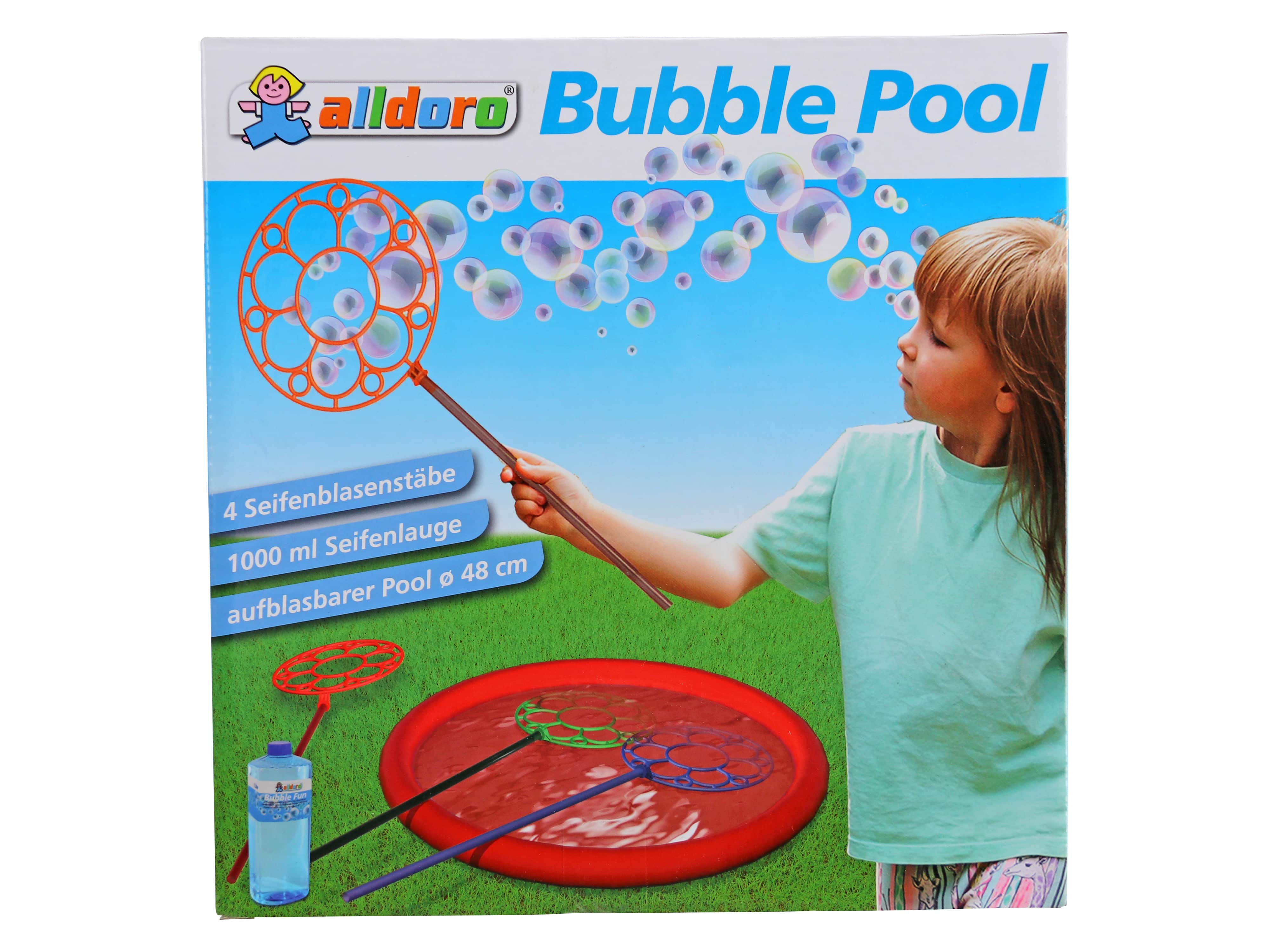 Bubble-Pool, Seifenblasen Set, inkl. 4, Seifenblasenstäbe, mit Seifenblasenflüssigkeit