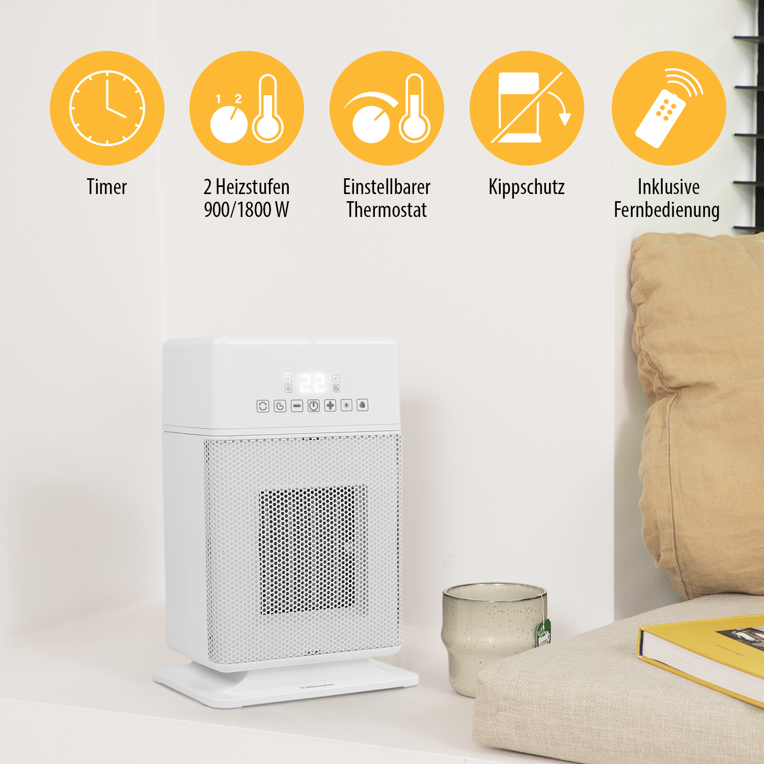 TRISTAR Keramik-Heizlüfter KA-5266, 1800 W TRISTAR Keramik-Heizlüfter KA-5266, 1800 W