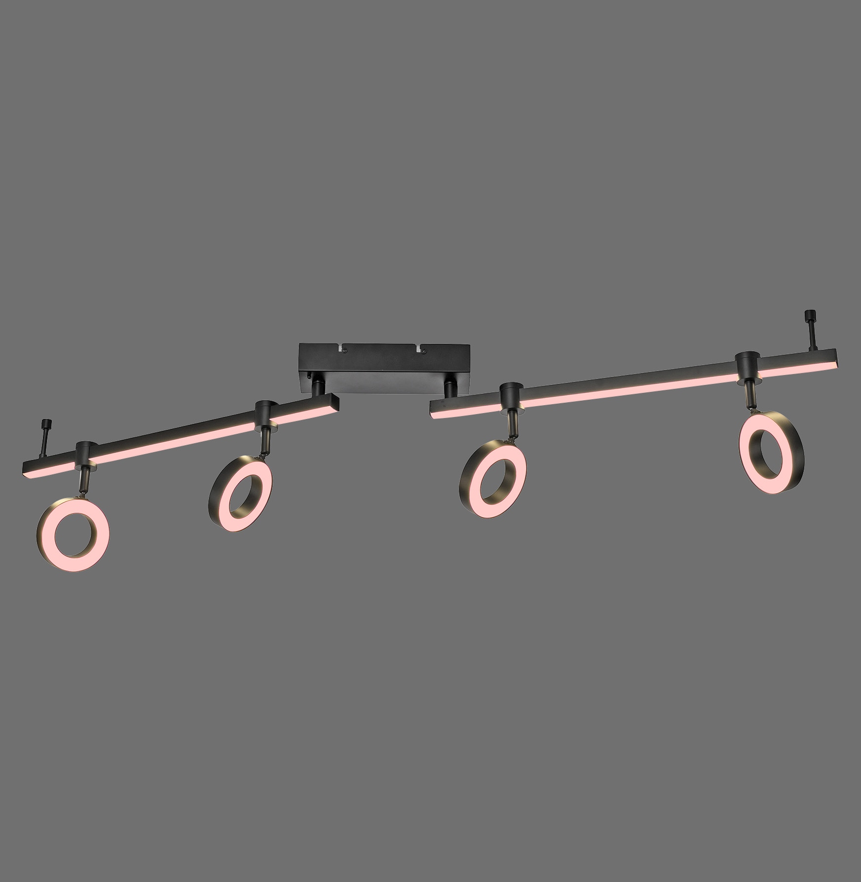 JUST LIGHT LED-Deckenleuchte 12076-18 schwarz, 21,5 W, 2600 lm, CCT, RGB, Smart Home