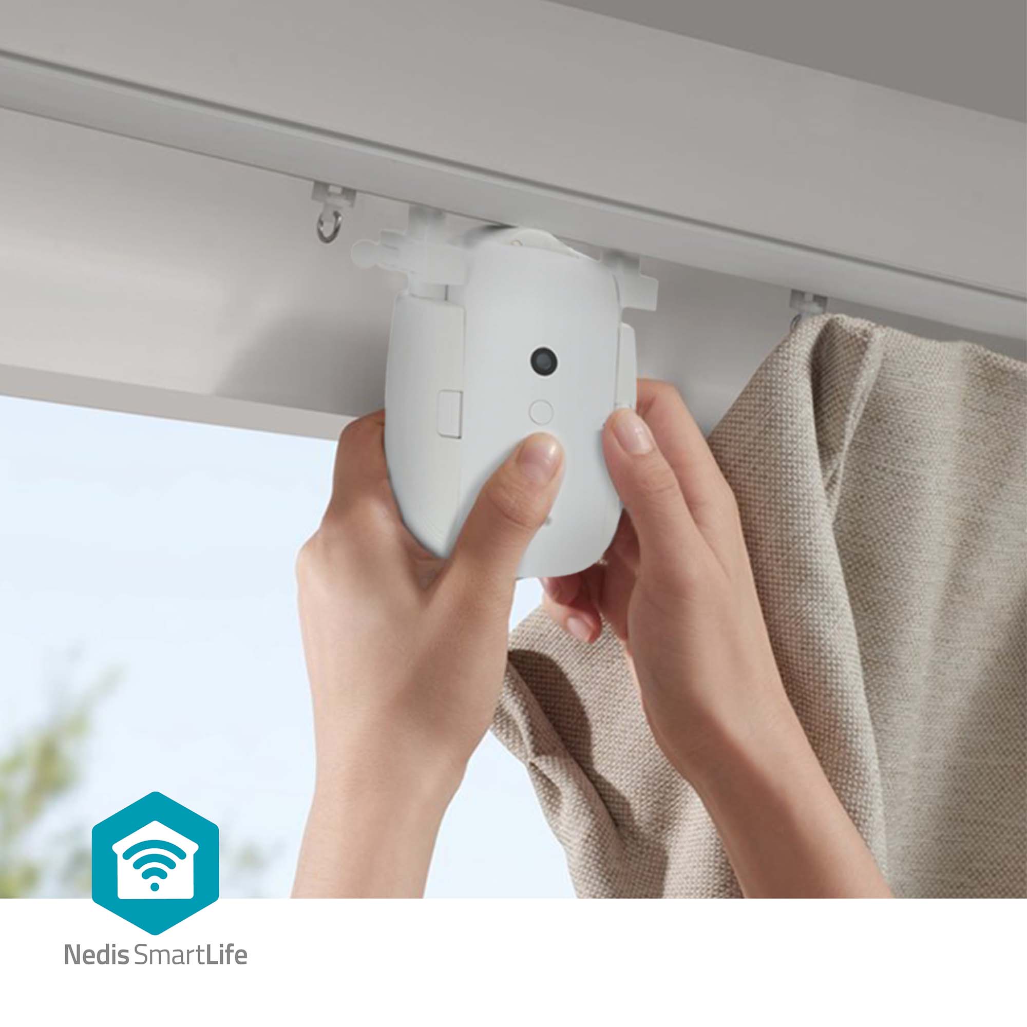 NEDIS Vorhangroboter SmartLife, USB-/Batteriebetrieben, weiß