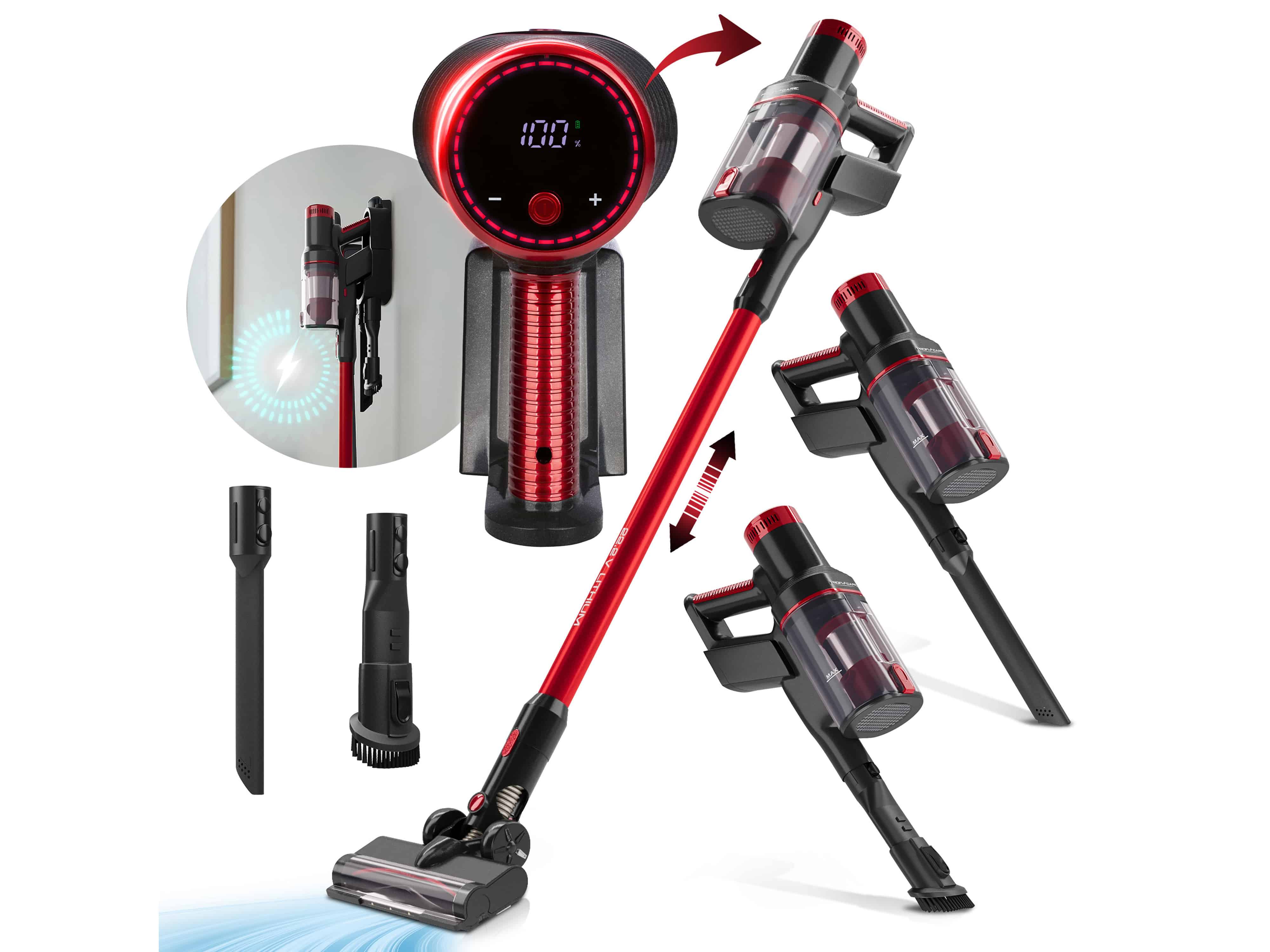 PROFI CARE Akku Staubsauger PC-BS 3136 A, anthrazit-rot, 2200 mAh, 22,2V PROFICARE Akku Staubsauger PC-BS 3136 A, anthrazit-rot, 2200 mAh, 22,2V