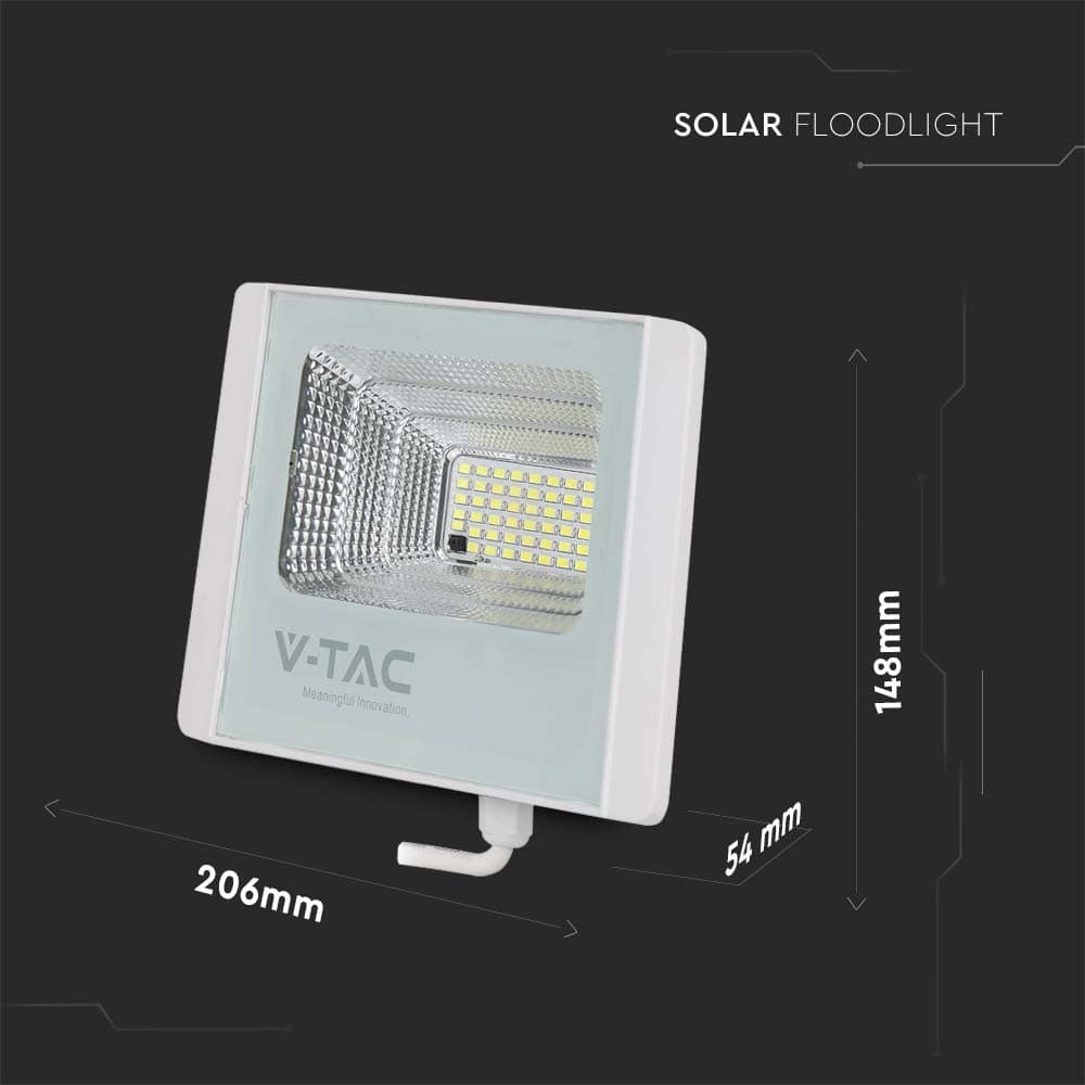 V-TAC Solar LED-Fluter VT-25W, 12 W, 6400 K, mit Panel + Fernbedienung V-TAC Solar LED-Fluter VT-25W, 12 W, 6400 K, mit Panel + Fernbedienung