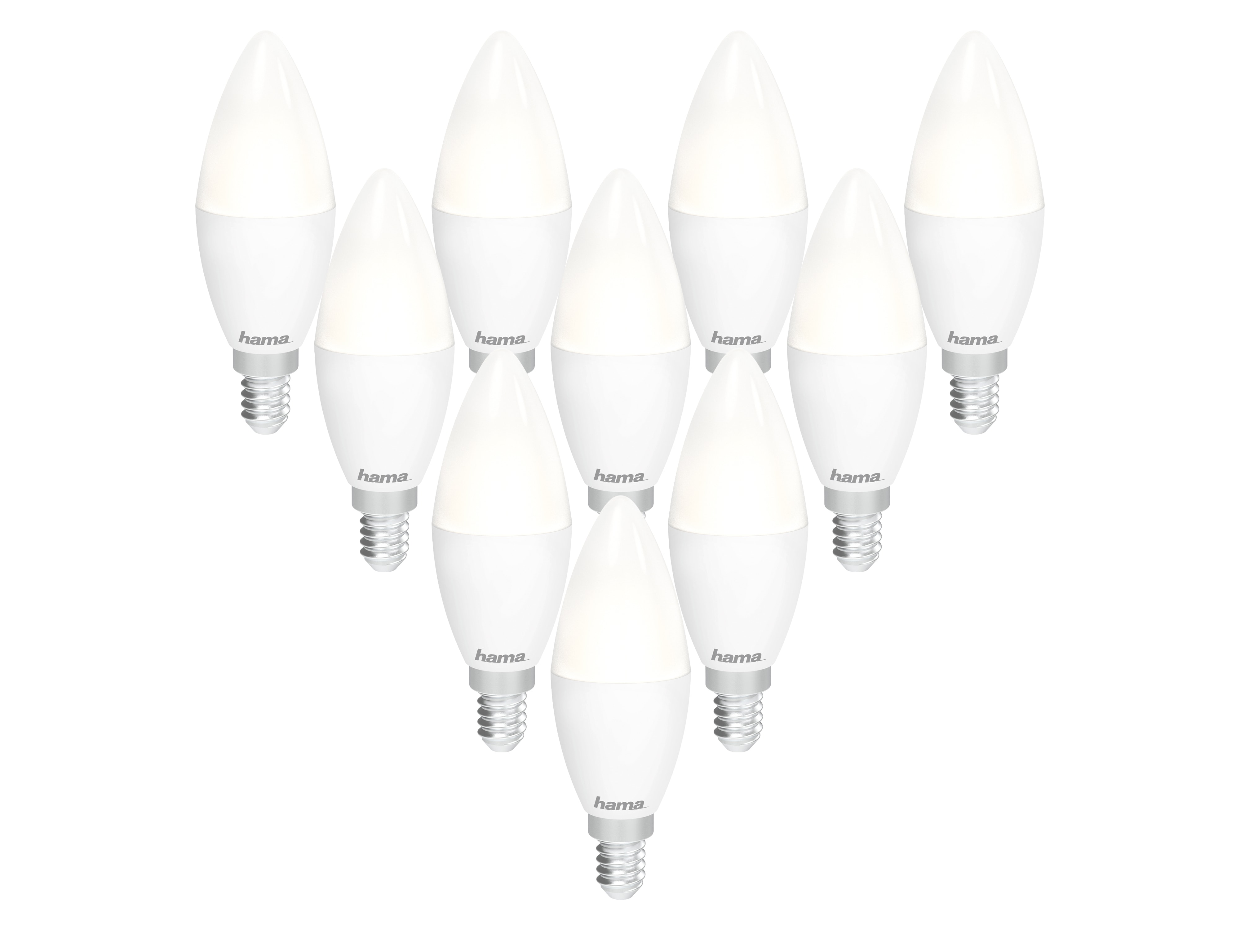 HAMA 10er Set LED-Lampe, E14, EEK: F, 5,5 W, 470 lm, WLAN, dimmbar HAMA 10er Set LED-Lampe, E14, EEK: F, 5,5 W, 470 lm, WLAN, dimmbar