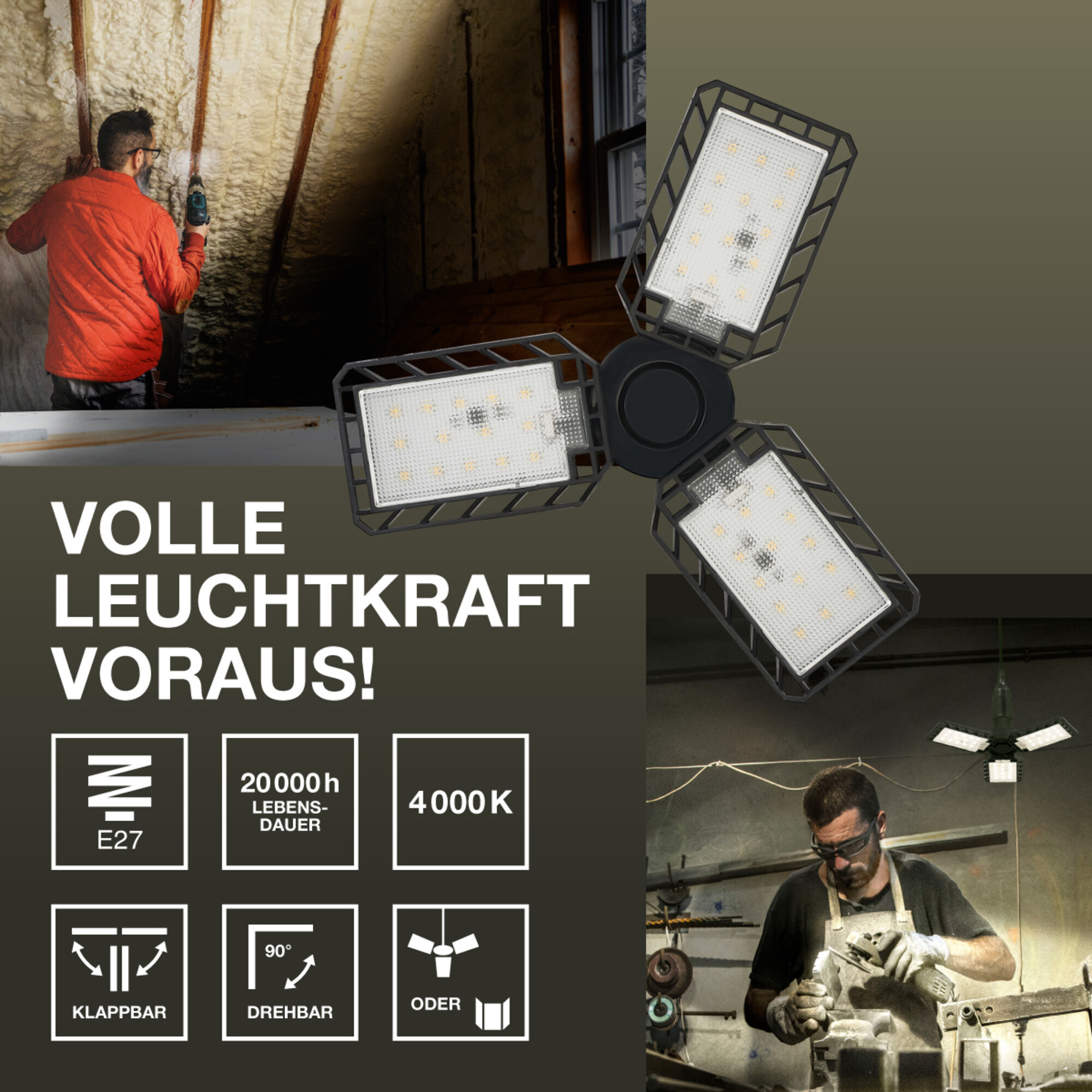 LEDVANCE LED-Deckenlampe Highbay Blade, E27, 40 W, 4300 lm, 4000 K LEDVANCE LED-Deckenlampe Highbay Blade, E27, 40 W, 4300 lm, 4000 K