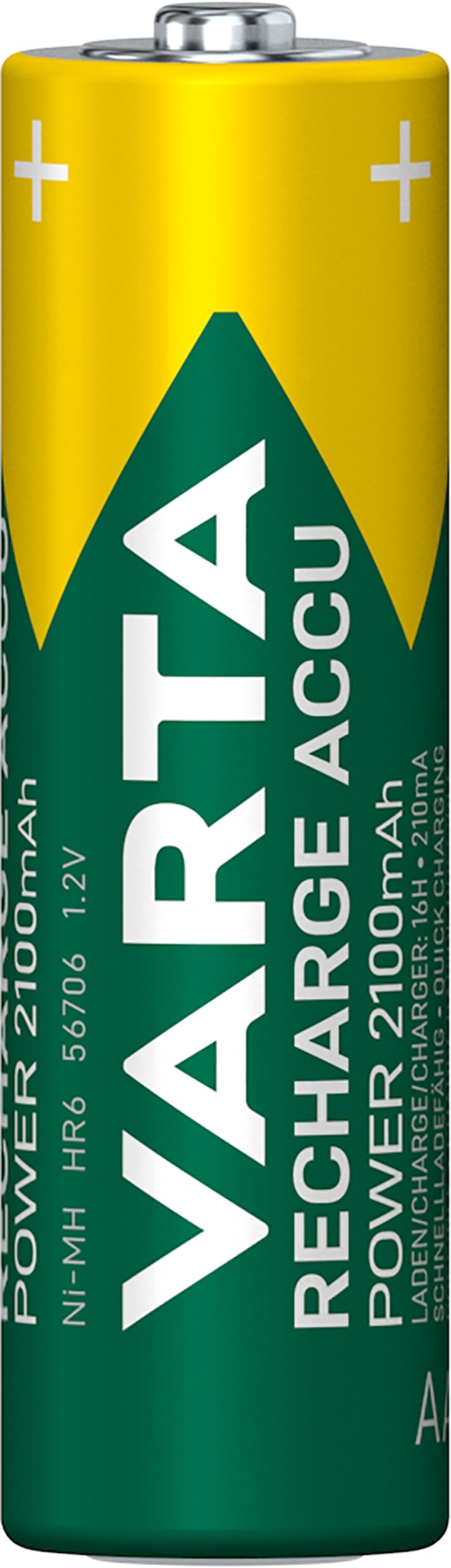 VARTA NiMH-Mignon-Akku 56706, 2100 mAh, 2 Stück