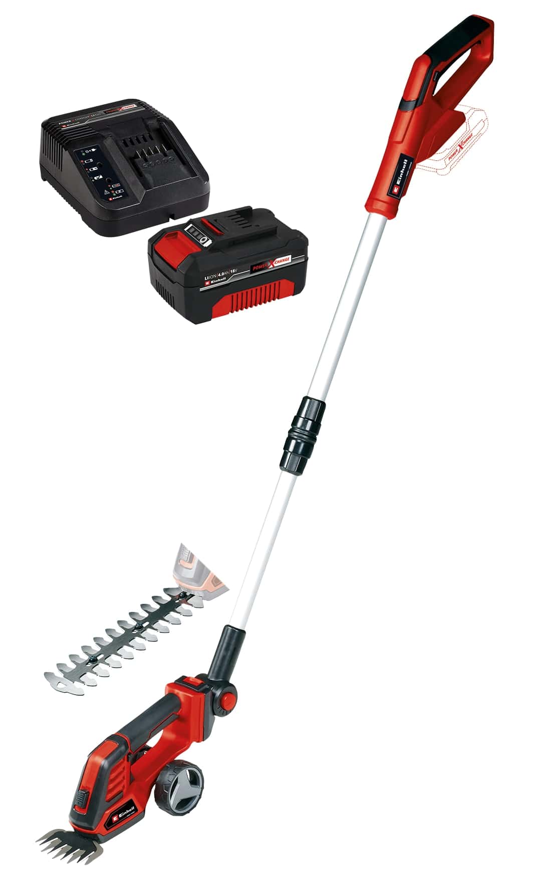 EINHELL Akku-Gras- und Strauchschere GE-CG 18/100 Li T + Starterset