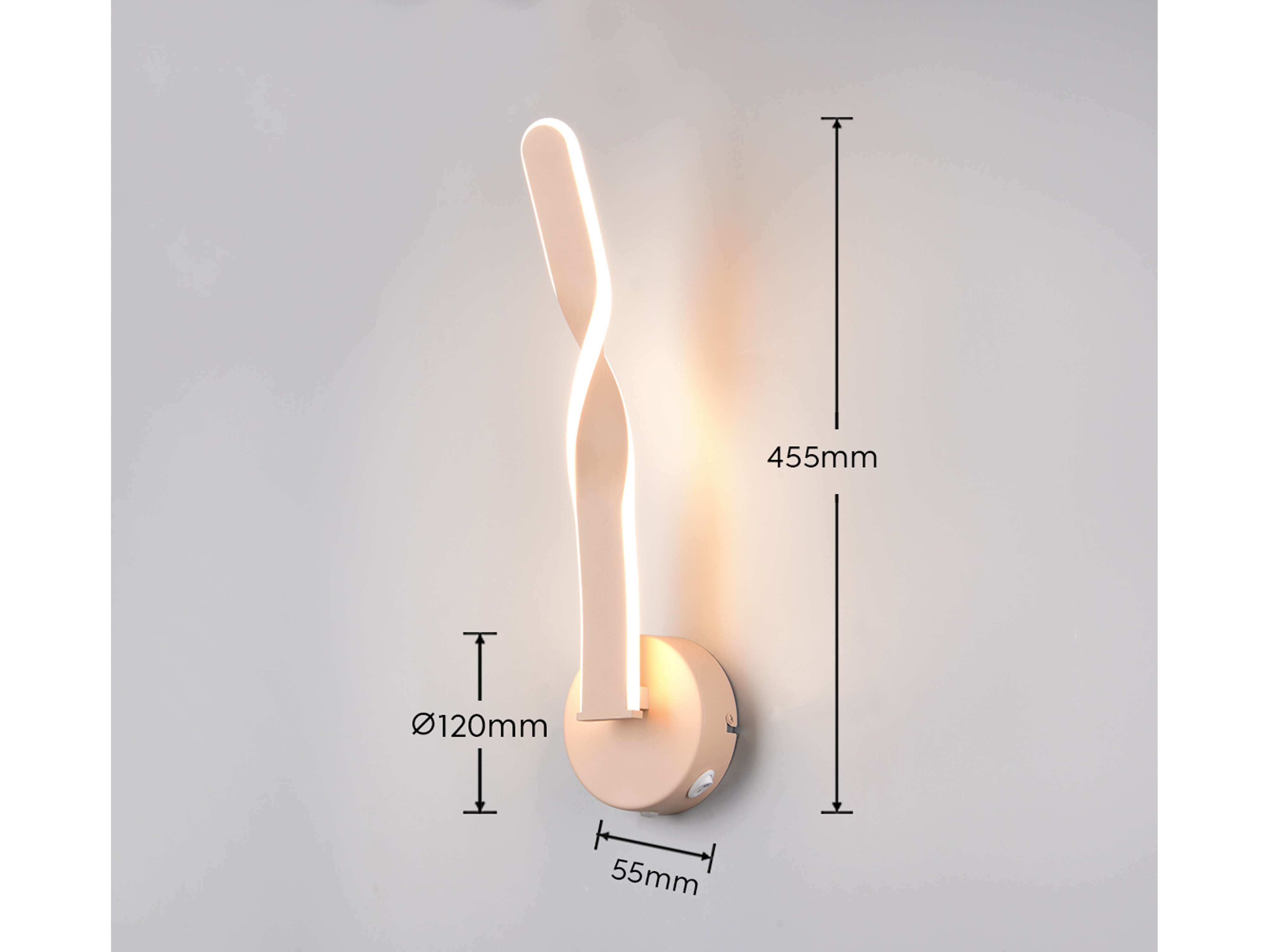REALITY LED-Wandleuchte Ginko R25791766, 11W, 3000K, 1150lm, warmweiß, IP20, sand