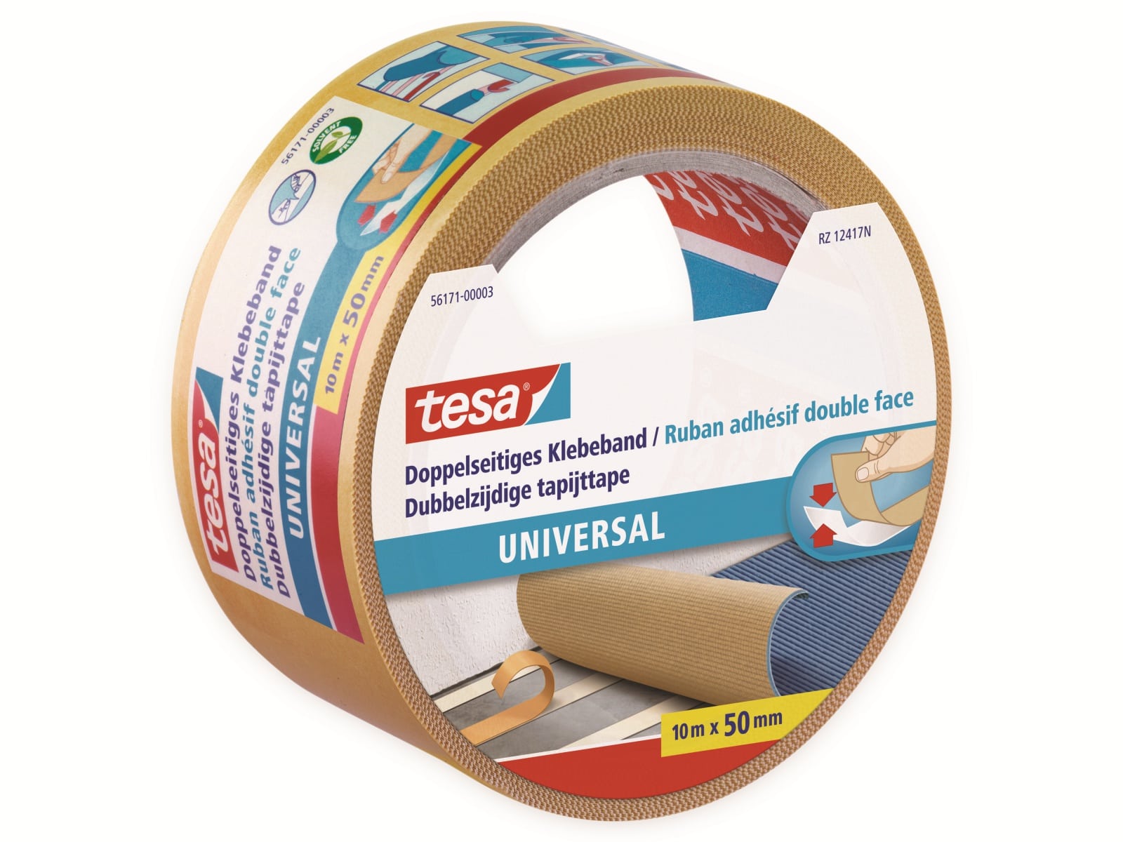 TESA ® Doppelseitiges Klebeband, universal, 10m:50mm, 56171-00003-11 TESA ® Doppelseitiges Klebeband, universal, 10m:50mm, 56171-00003-11