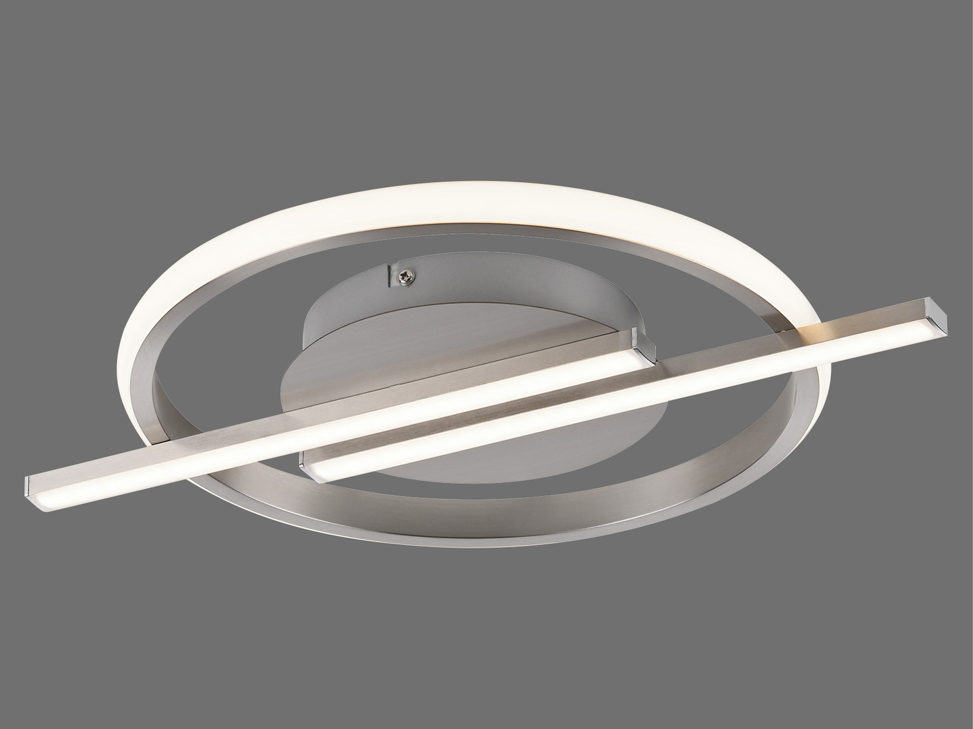JUST LIGHT LED-Deckenleuchte 14130-55 stahl, 17,5 W, 2100 lm, 3000 K, Dimmbar