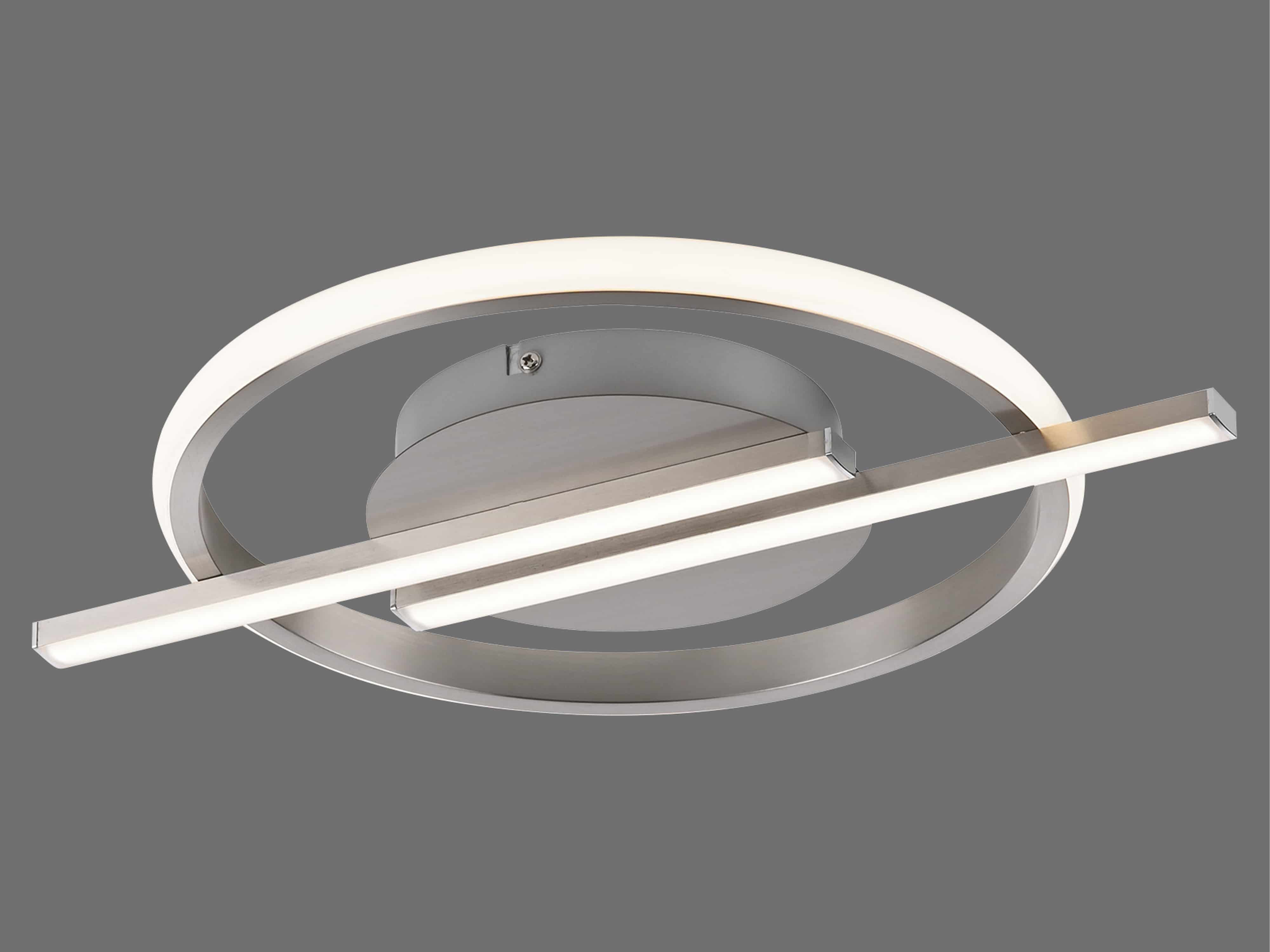 JUST LIGHT LED-Deckenleuchte 14130-55 stahl, 17,5 W, 2100 lm, 3000 K, Dimmbar