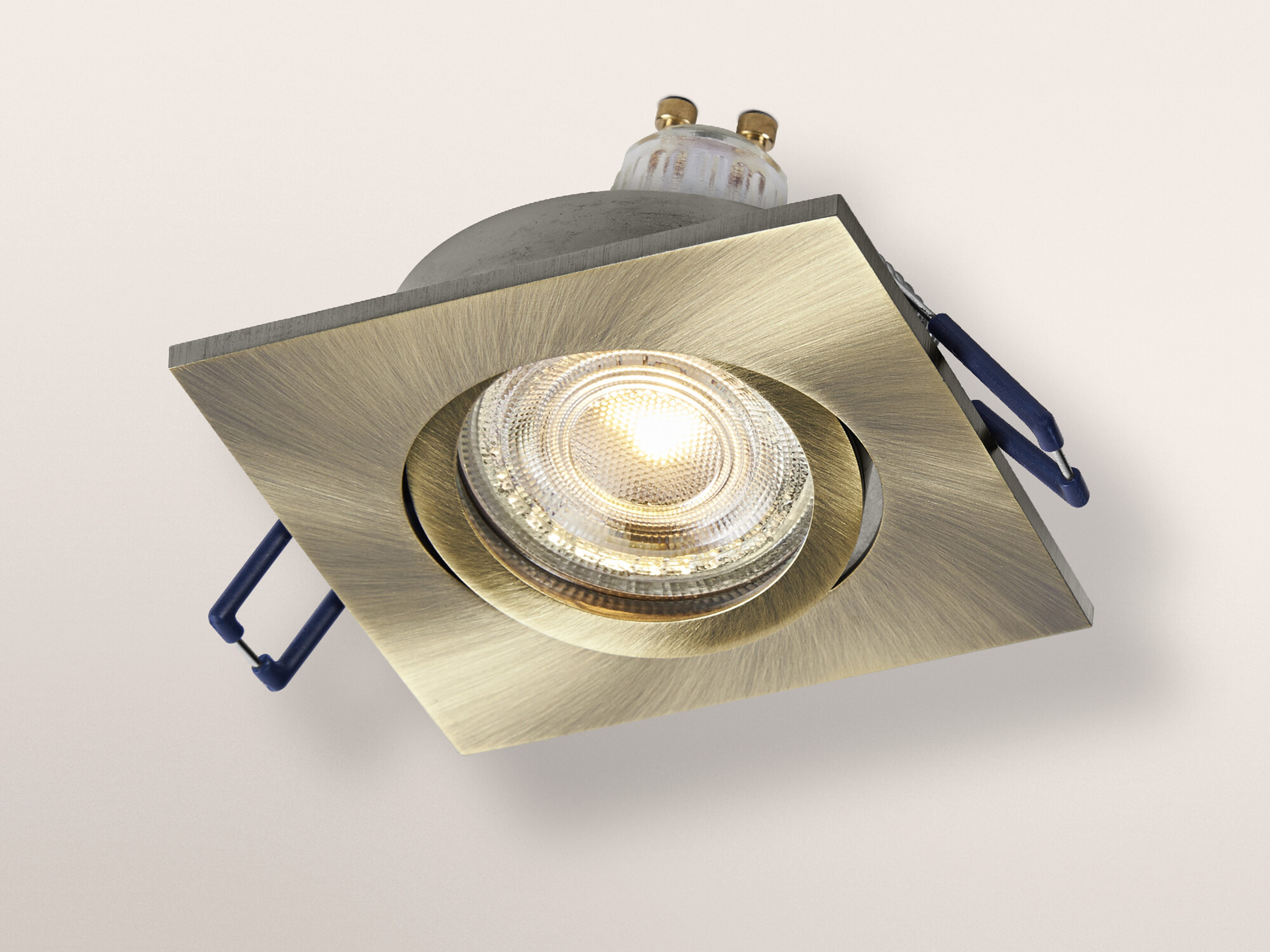 OSRAM LED-Einbauleuchte, IP20, 4,5W, 2700K, 400lm, warmweiß, IP20, Messing, 3er Set