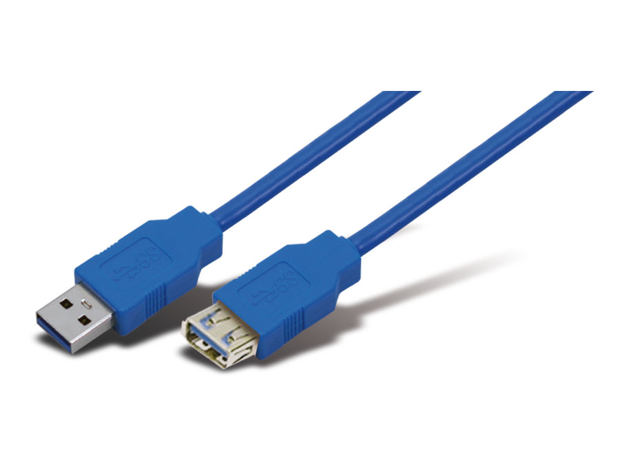 USB3.0-Verlängerungskabel, 3 m, blau