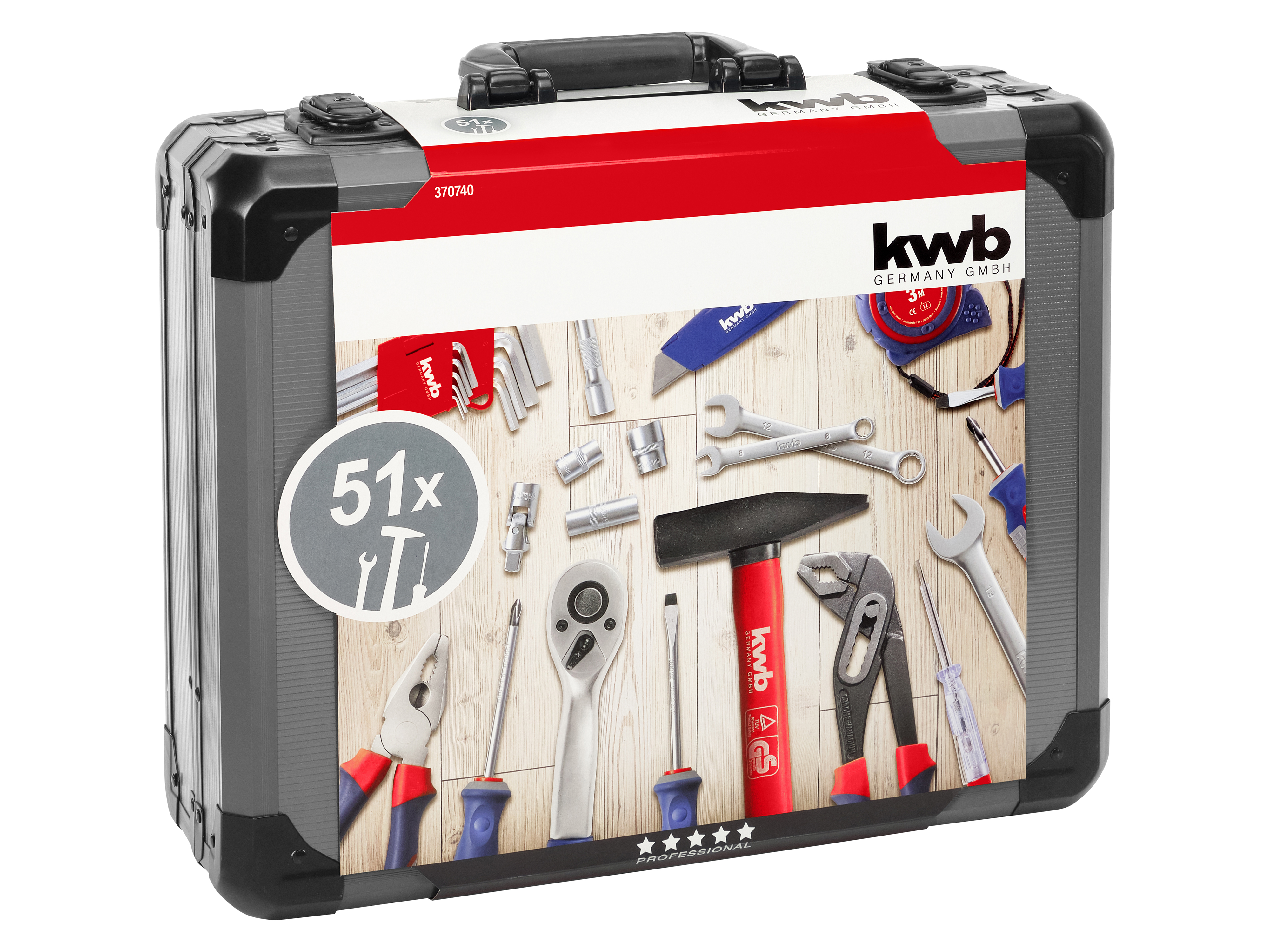 KWB Werkzeugkoffer, 370740, 51-teilig