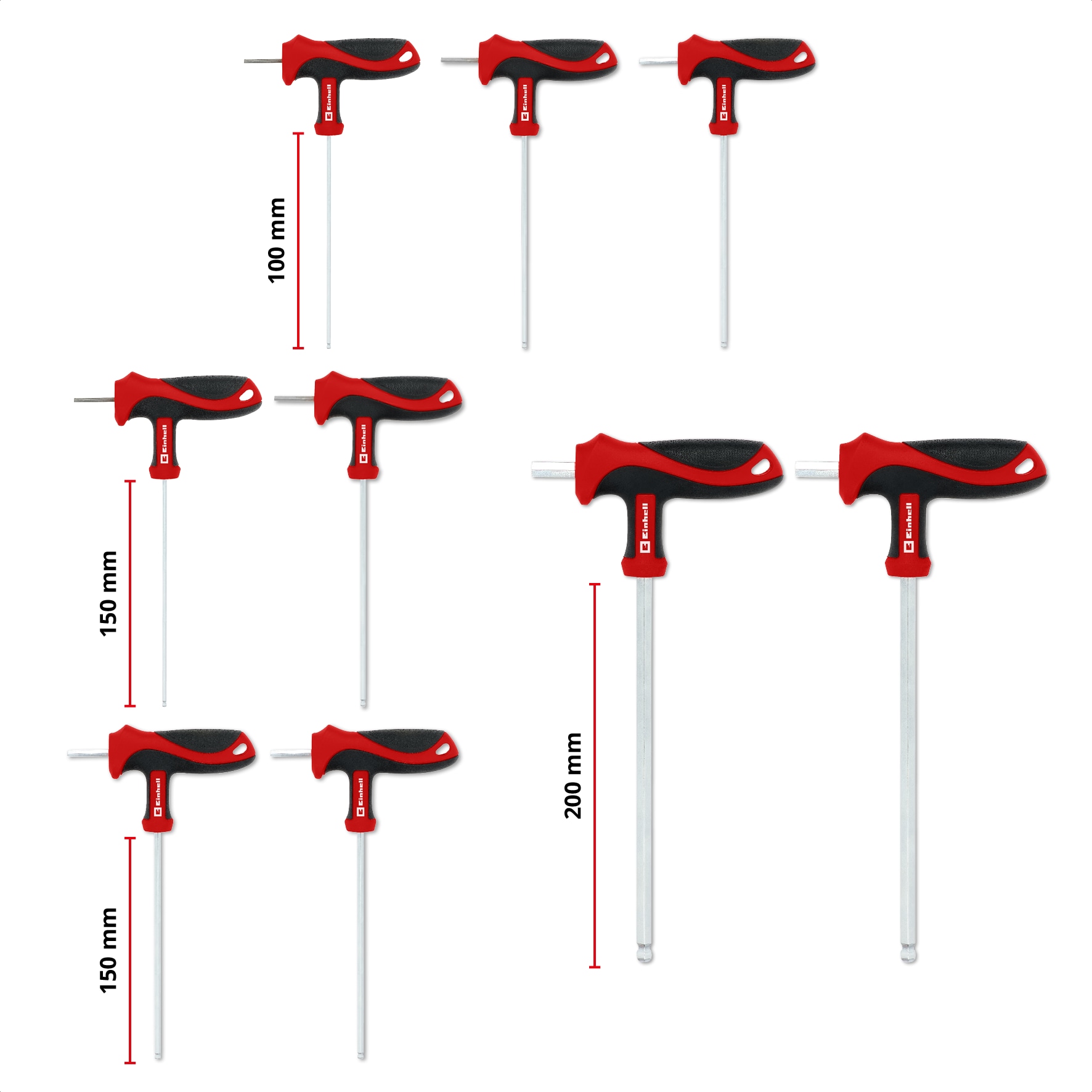 EINHELL E-Case-Einleger T-Griff-Schraubendreher, 370526, 9-teilig