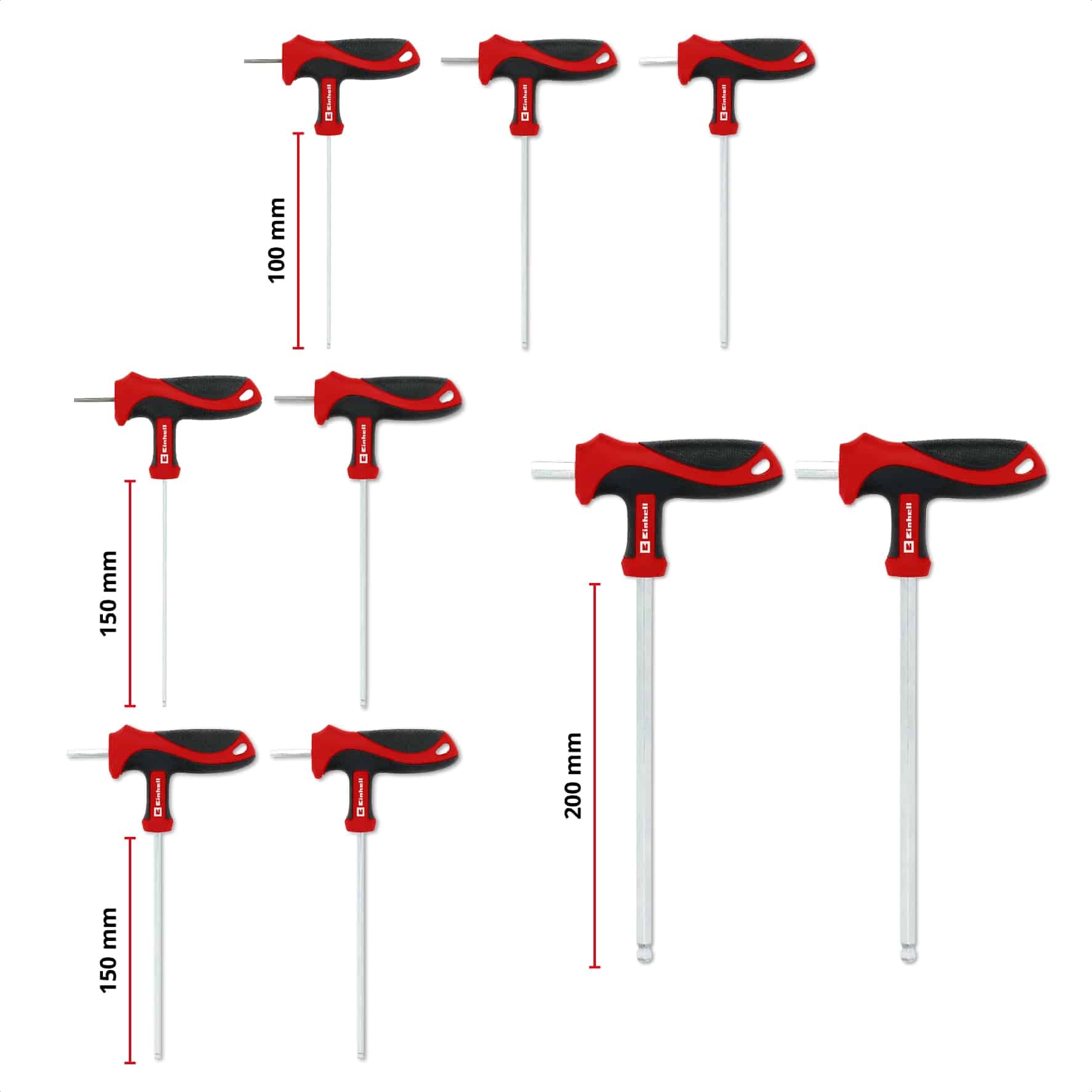 EINHELL E-Case-Einleger T-Griff-Schraubendreher, 370526, 9-teilig