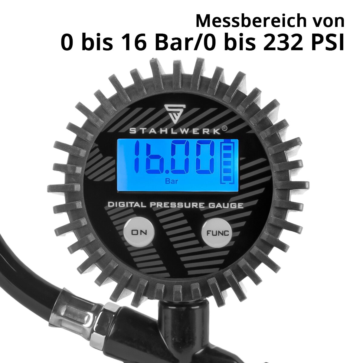 STAHLWERK Druckluft-Reifenfüllpistole DRD-16 ST, 4974, mit digitalem Manometer STAHLWERK Druckluft-Reifenfüllpistole DRD-16 ST, 4974, mit digitalem Manometer