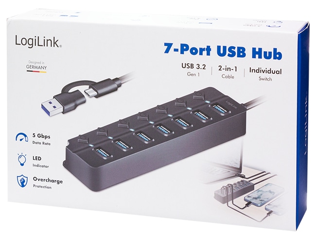 LOGILINK USB-C Hub UA0420 7 Port LOGILINK USB-C Hub UA0420 7 Port