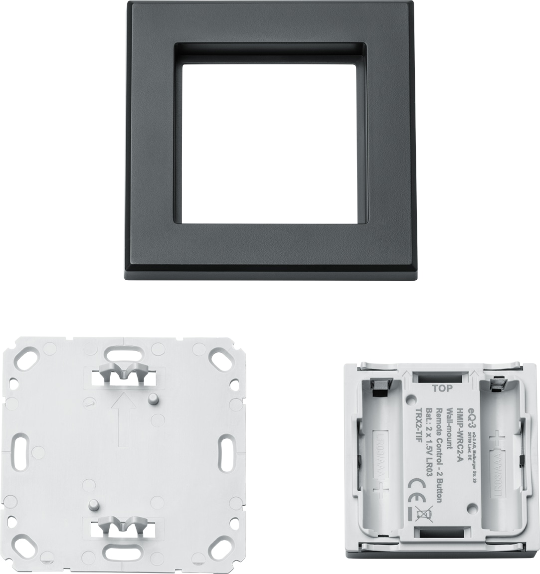 HOMEMATIC IP 159881A0, Wandtaster 2-fach, anthrazit