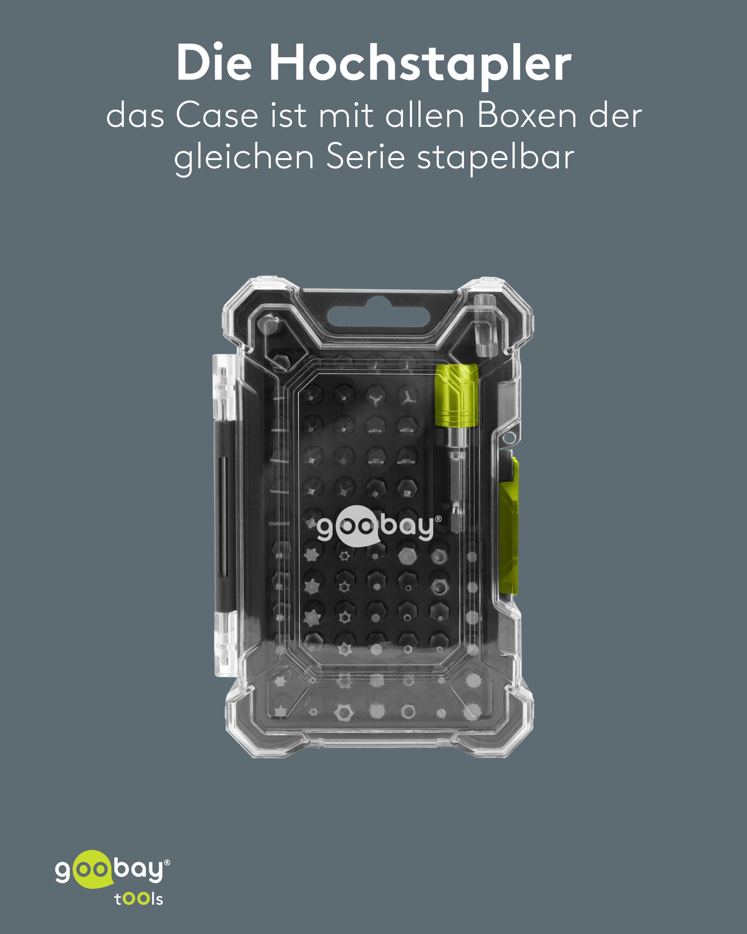 GOOBAY TOOLS Bithalter-Set, 77843, mit 72-tlg. Bitsatz