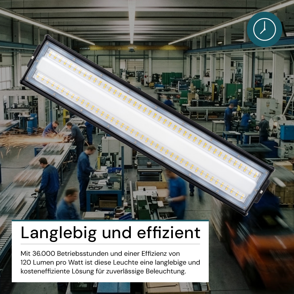 LUXULA LED-HighBay-Leuchte, EEK: E, 50 W, 6000 lm, 5000 K, schwarz