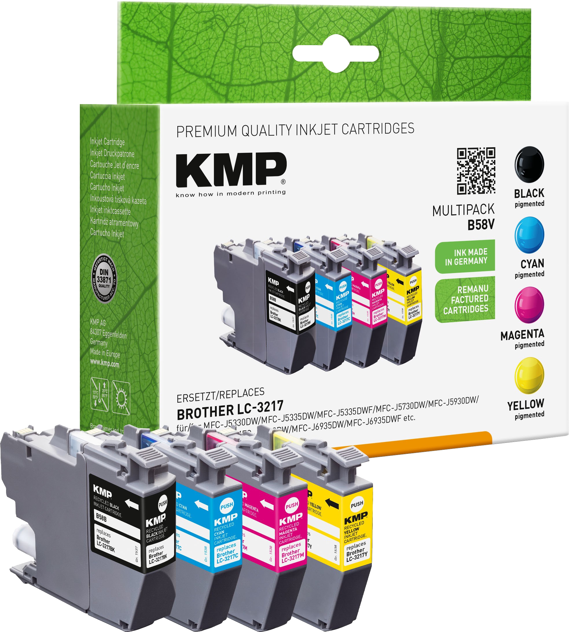 KMP Tintenpatronen Multipack B58V ersetzt Brother LC3217