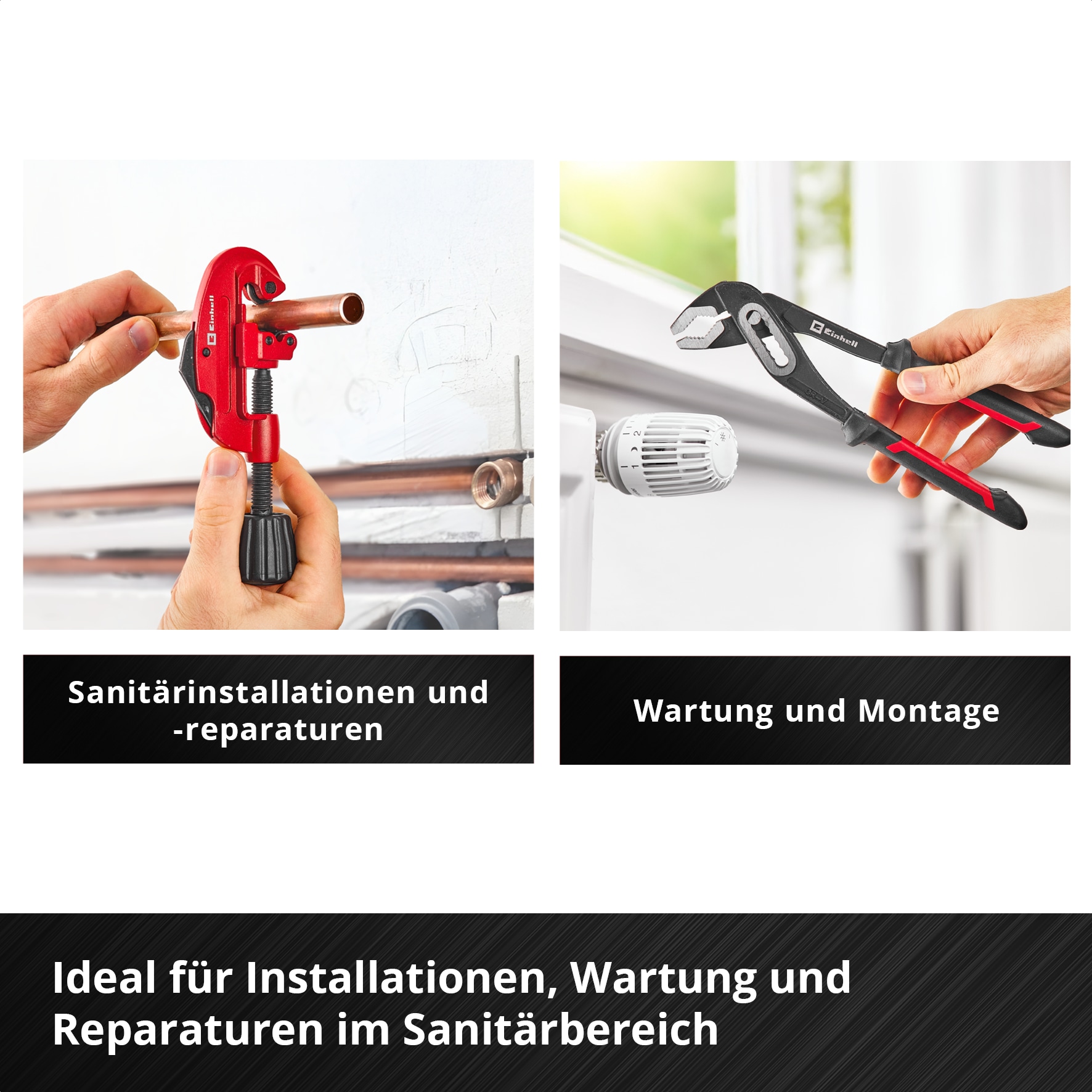 EINHELL E-Case-Einleger Sanitärinstallation Klempner-Set, 370527, 8-teilig