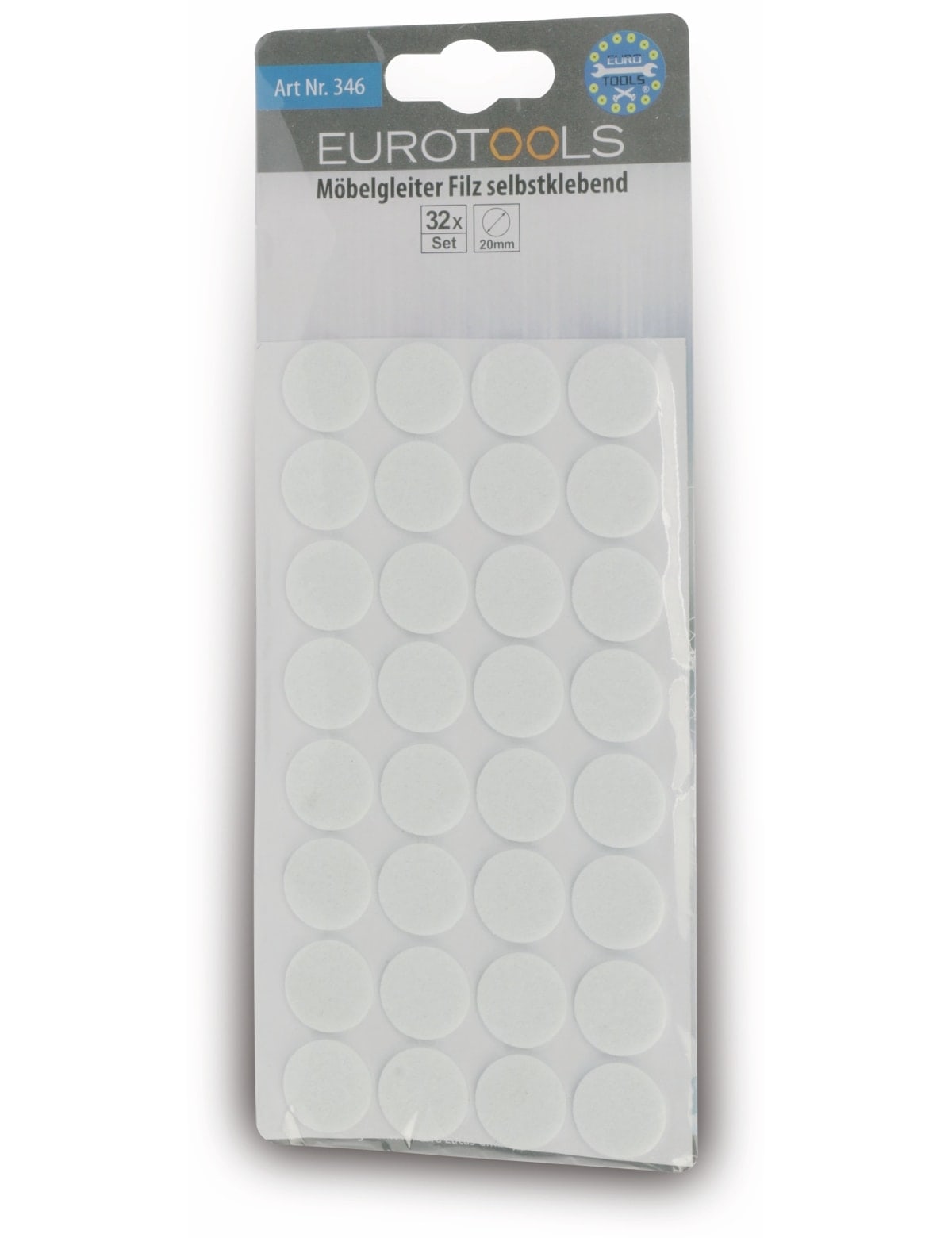 EUROTOOLS Filzgleiter 346-NBFR, Ø 20 mm, 32 Stück