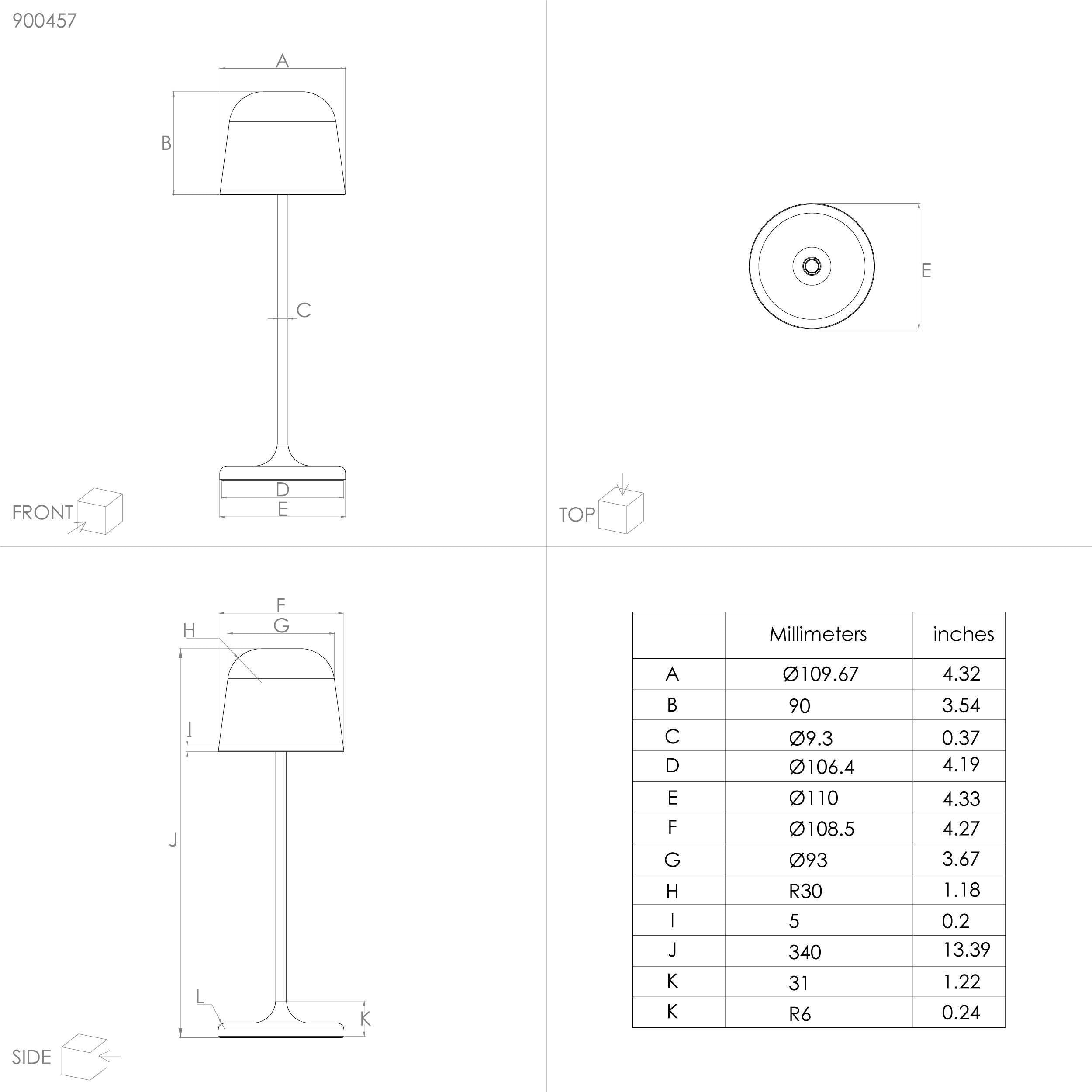 EGLO LED-Tischleuchte 900457 schwarz 2,2 W, 200 lm, 3000 K, IP54