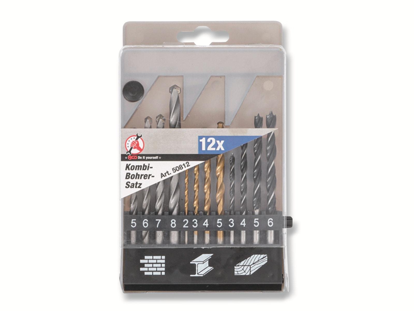 BGS TECHNIC Kombi-Bohrer-Satz 50812, 2...8 mm, 12-teilig