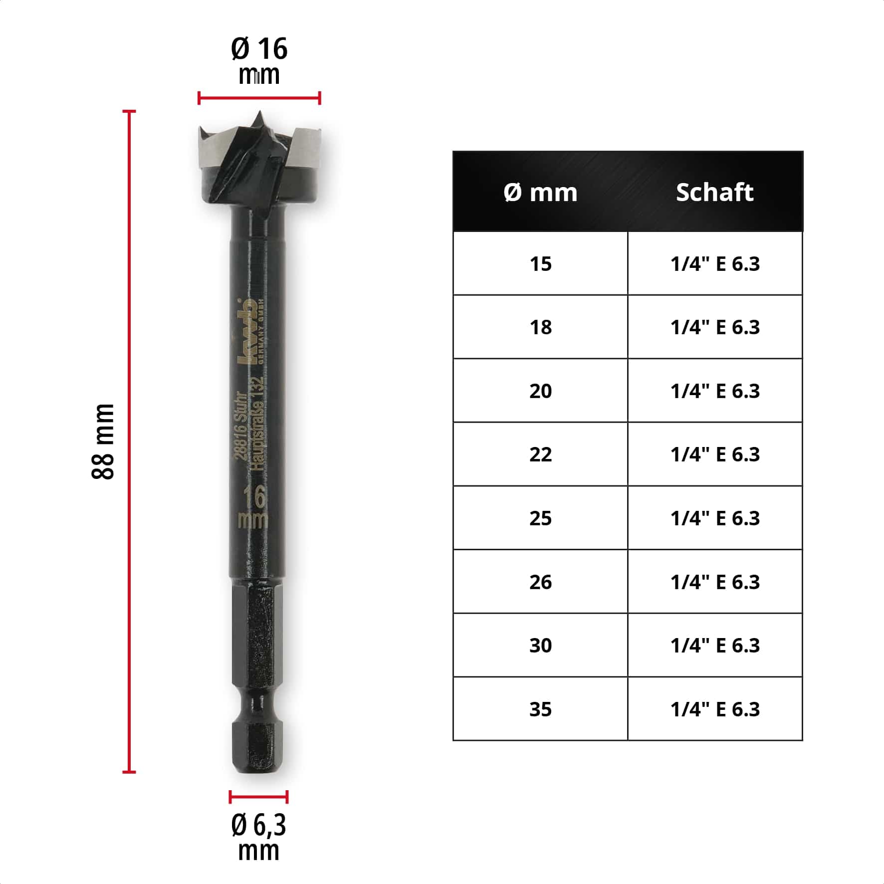 KWB Forstnerbohrer, 706416, 16 mm KWB Forstnerbohrer, 706416, 16 mm